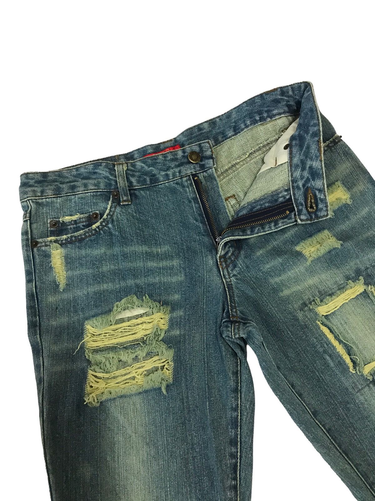 Hysteric Glamour Last Drop🔥S.P.R Jeans Patchwork Ripped Boot Cut Denim Size 30" / US 8 / IT 44 - 13 Thumbnail