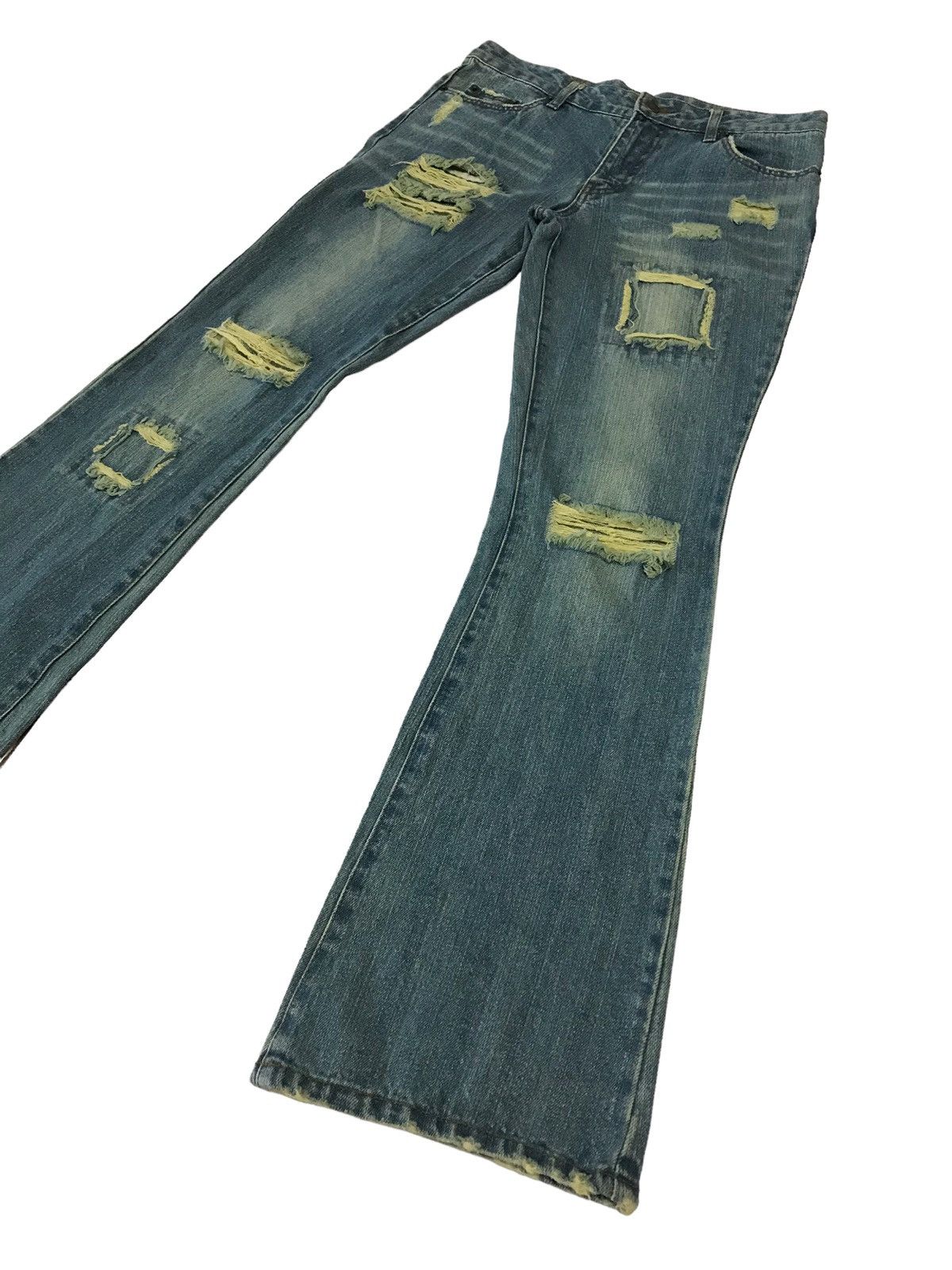 Hysteric Glamour Last Drop🔥S.P.R Jeans Patchwork Ripped Boot Cut Denim Size 30" / US 8 / IT 44 - 3 Thumbnail
