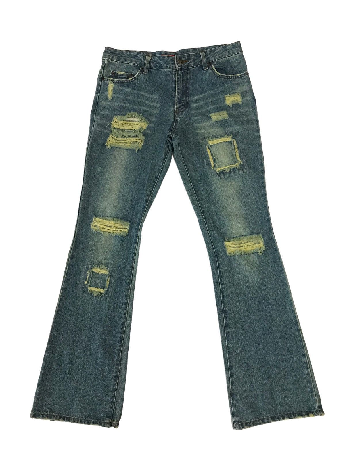 Hysteric Glamour Last Drop🔥S.P.R Jeans Patchwork Ripped Boot Cut Denim Size 30" / US 8 / IT 44 - 1 Thumbnail
