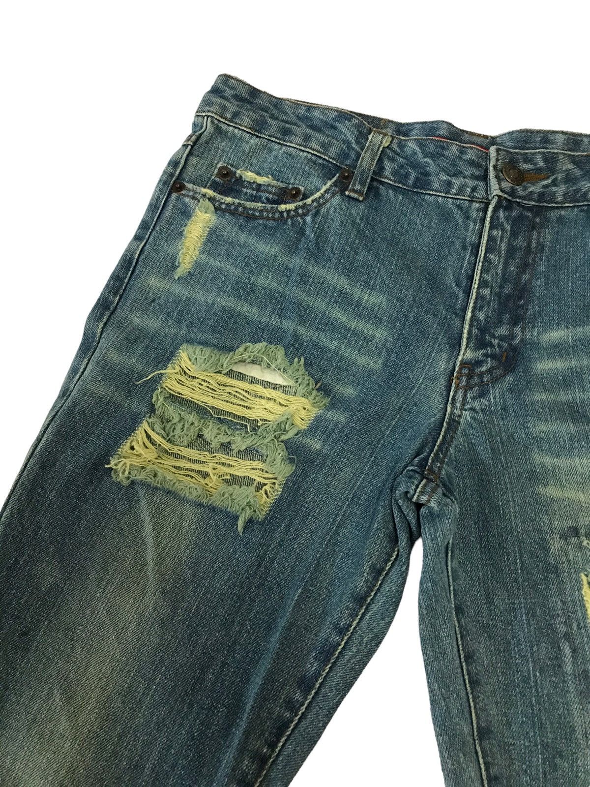 Hysteric Glamour Last Drop🔥S.P.R Jeans Patchwork Ripped Boot Cut Denim Size 30" / US 8 / IT 44 - 9 Thumbnail