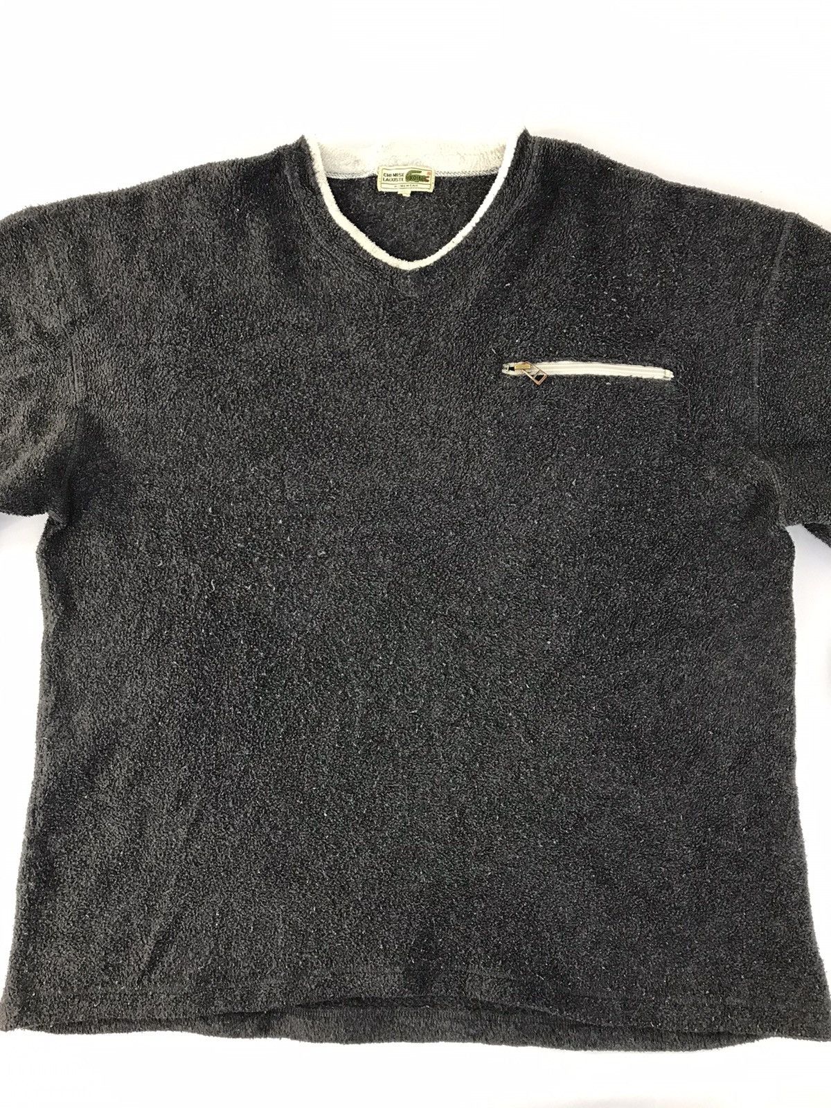 Lacoste × Vintage Chemise Lacoste Homewear Fleece Sweatshirt V Neck Design Size US L / EU 52-54 / 3 - 3 Thumbnail