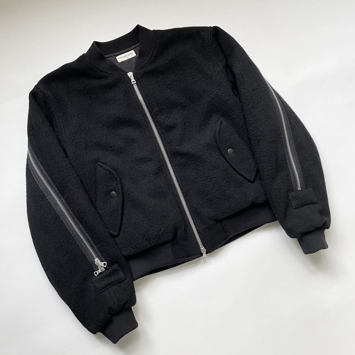 Dries Van Noten A/W 14 Wool Back Zip Bomber Jacket Size US S / EU 44-46 / 1 - 4 Thumbnail