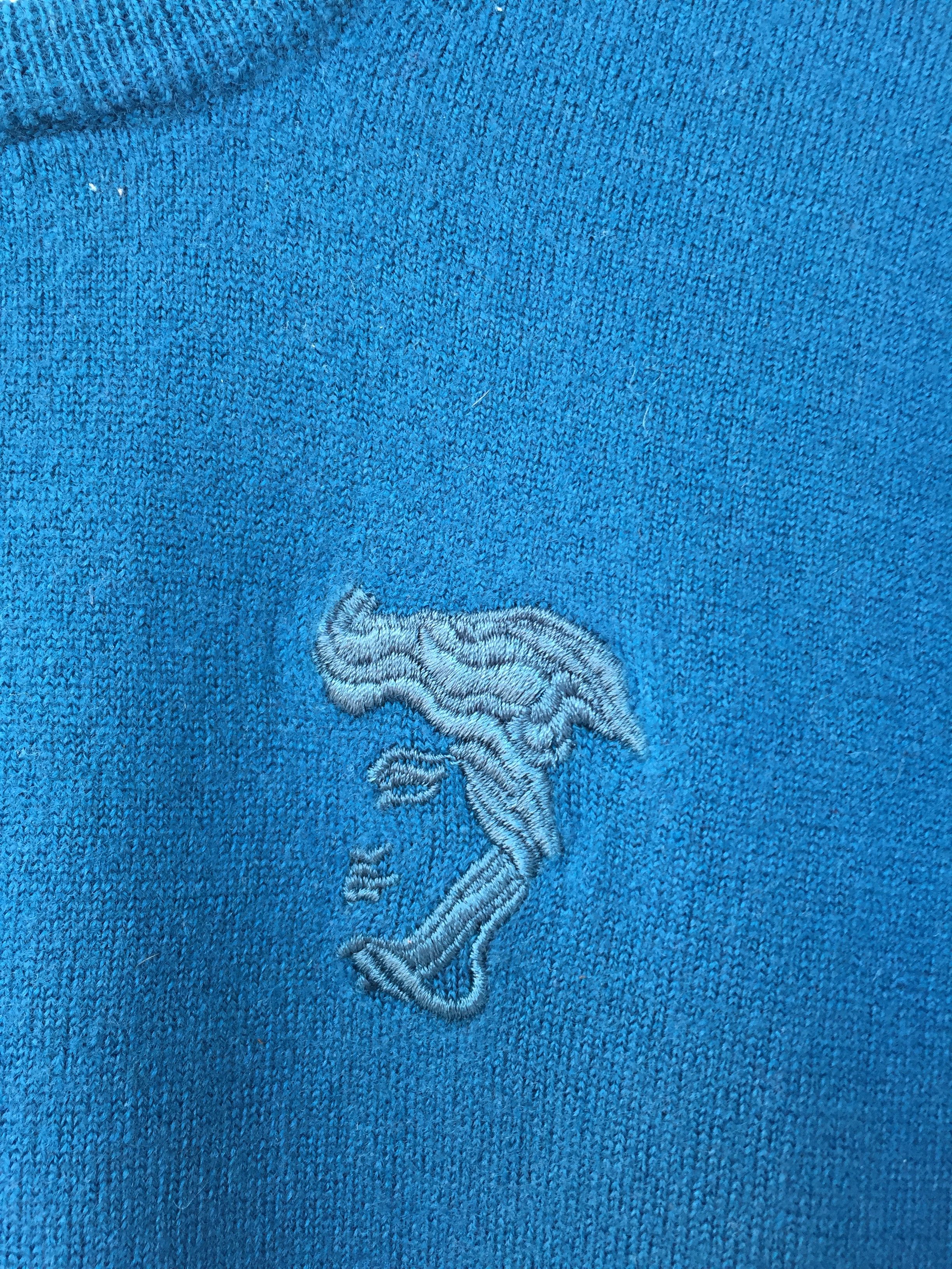 Versace teal embroidered sweater Size US S / EU 44-46 / 1 - 3 Thumbnail
