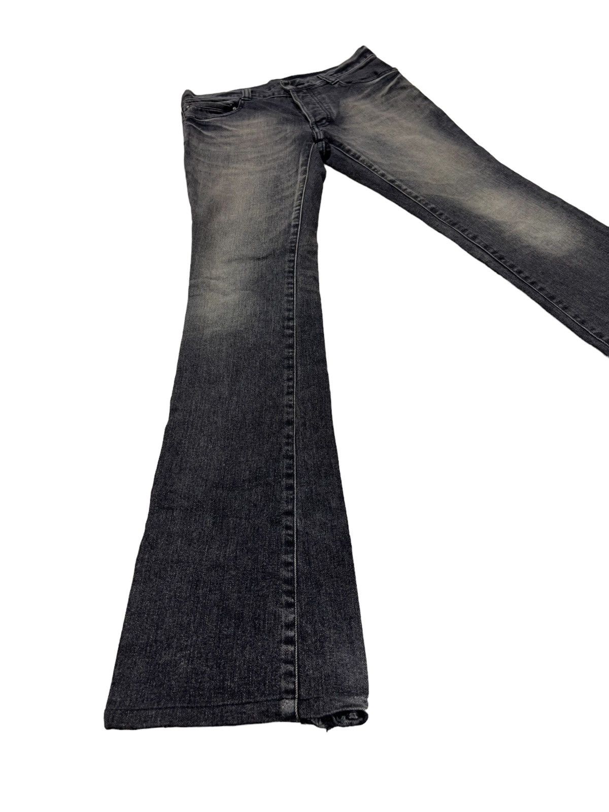 image of 5351 Pour Les Hommes x If Six Was Nine 5351 Hommes Low Rise Faded Wash Stretch Flare Denim in Mud W