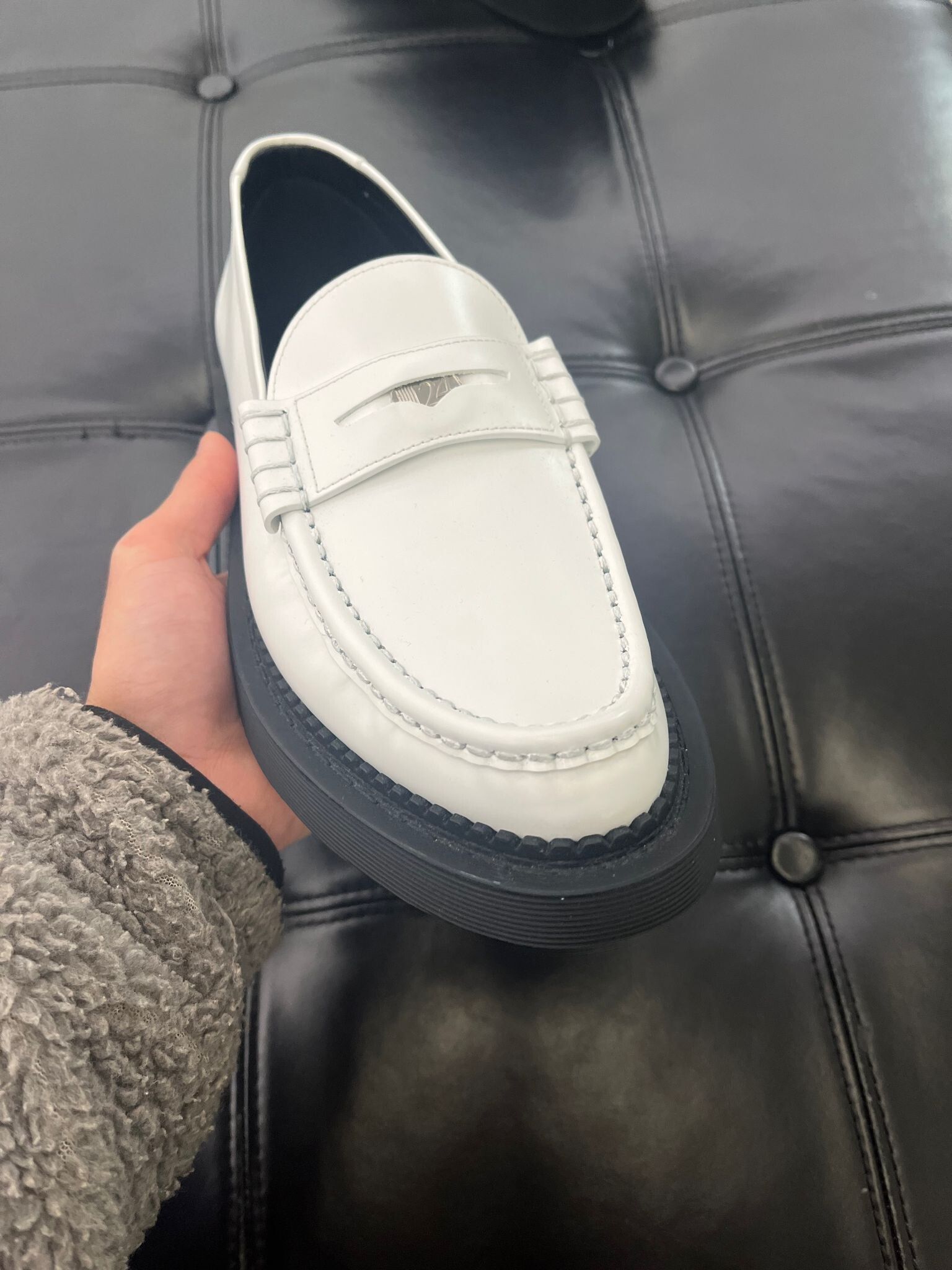 Pre-owned Saint Laurent 24 Derby Loafer Slip On Shoes In White