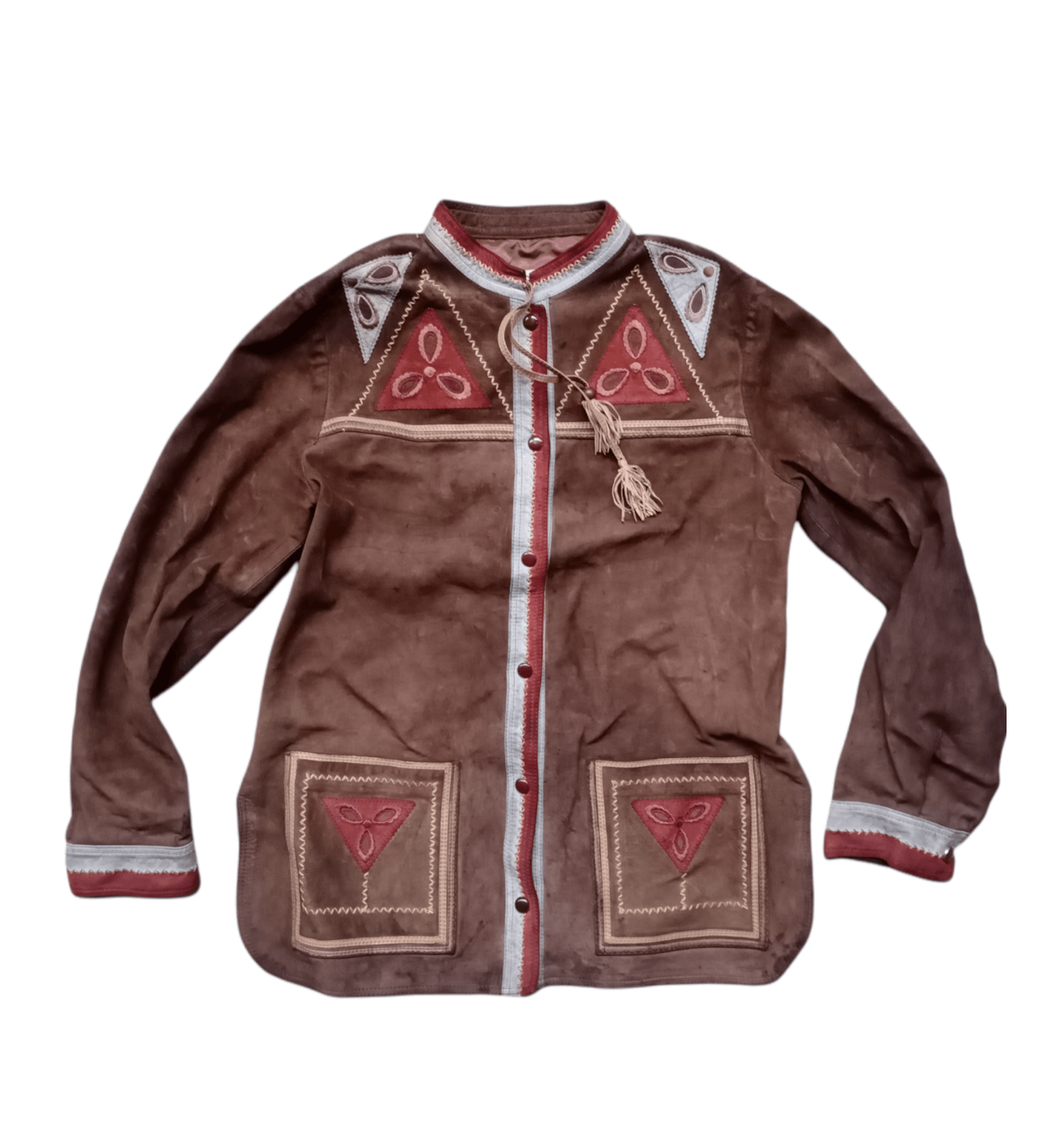 image of Indian Motercycles x Louis Feraud vintage Louis Feraud Suede Leather Jacket in Brown Suede (Size XS