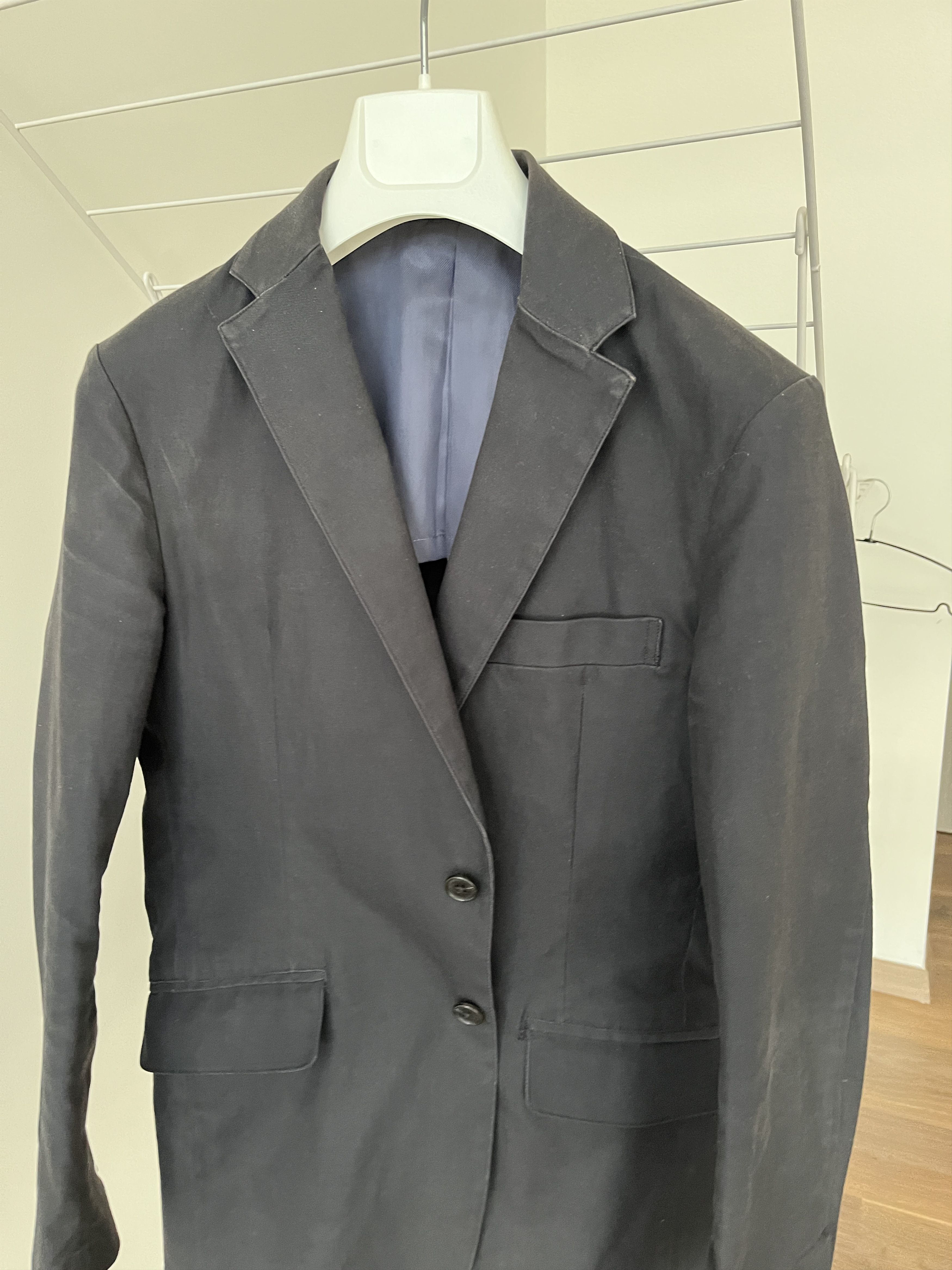 Image of Beams Plus International Gallery Beams, Cotton Stretch Blazer in Dark Navy, Men's (Size Small)