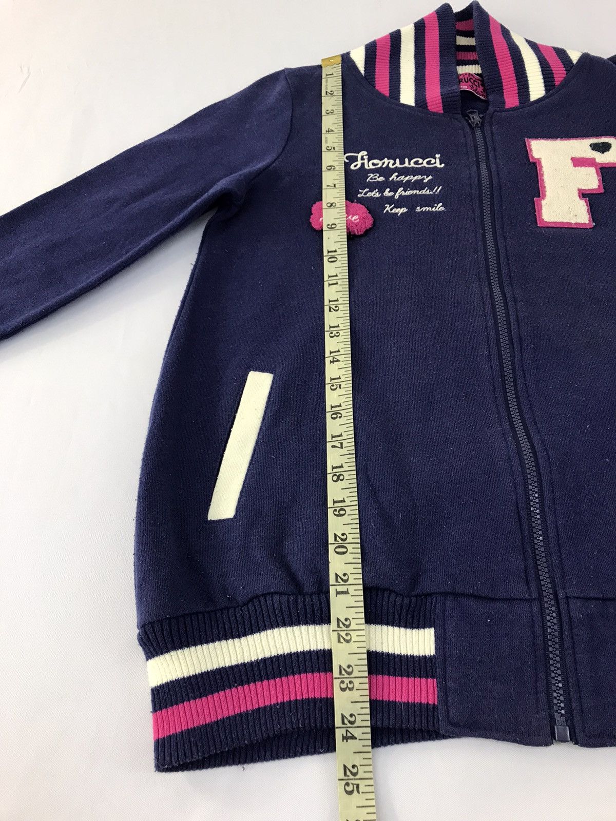 Fiorucci × Vintage Fiorucci Fleece Sweatshirt Jacket Zipper Striped Style Size M / US 6-8 / IT 42-44 - 10 Thumbnail