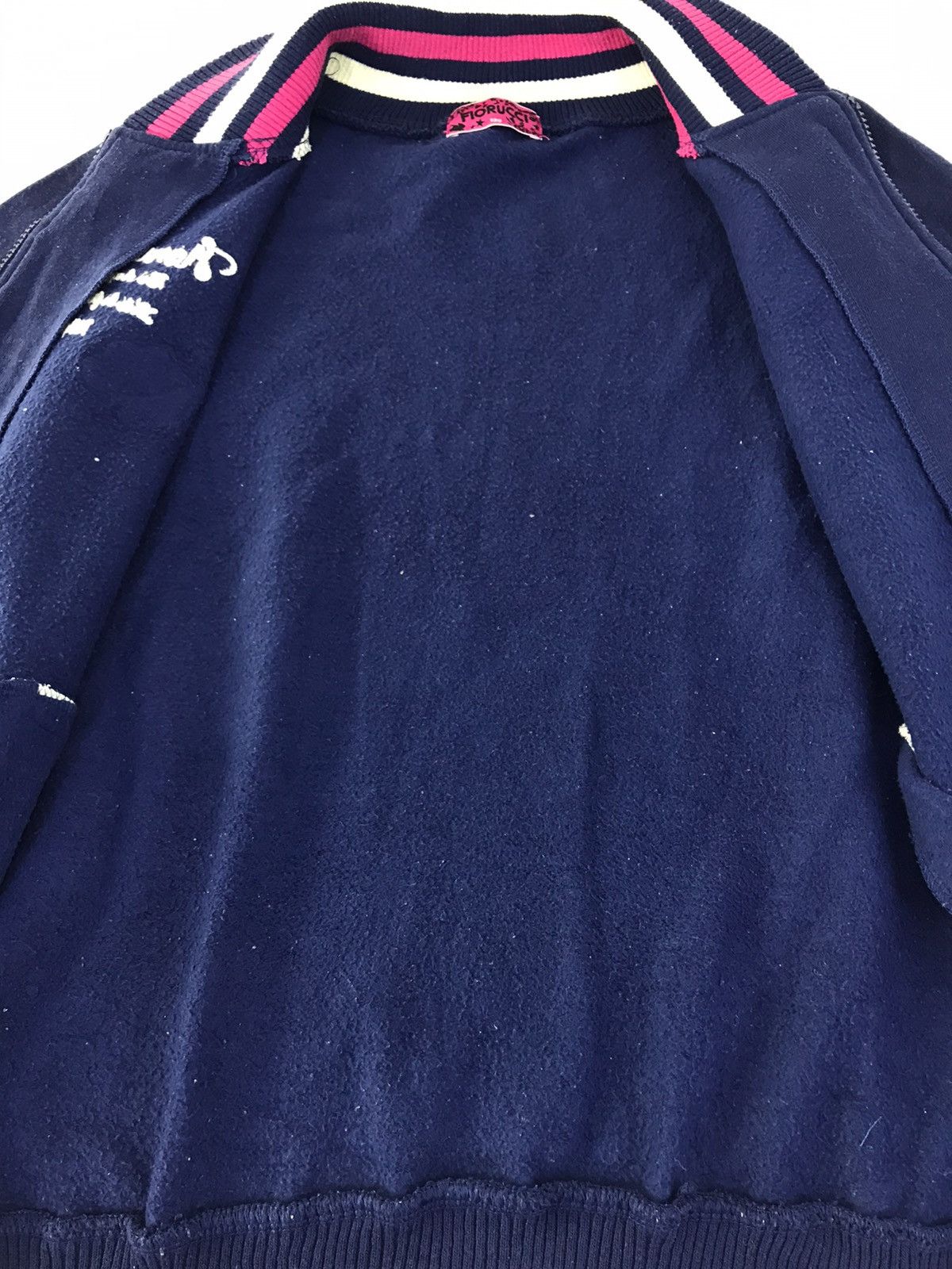 Fiorucci × Vintage Fiorucci Fleece Sweatshirt Jacket Zipper Striped Style Size M / US 6-8 / IT 42-44 - 5 Thumbnail