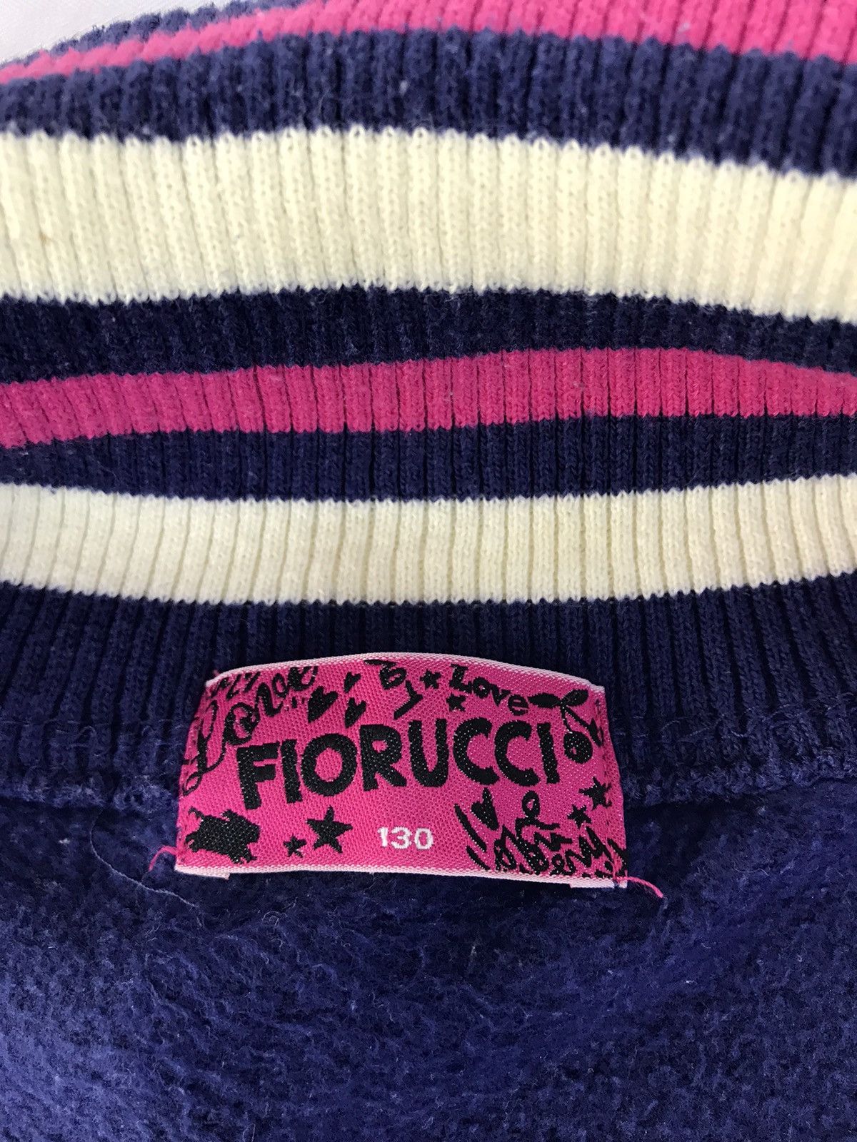 Fiorucci × Vintage Fiorucci Fleece Sweatshirt Jacket Zipper Striped Style Size M / US 6-8 / IT 42-44 - 6 Thumbnail