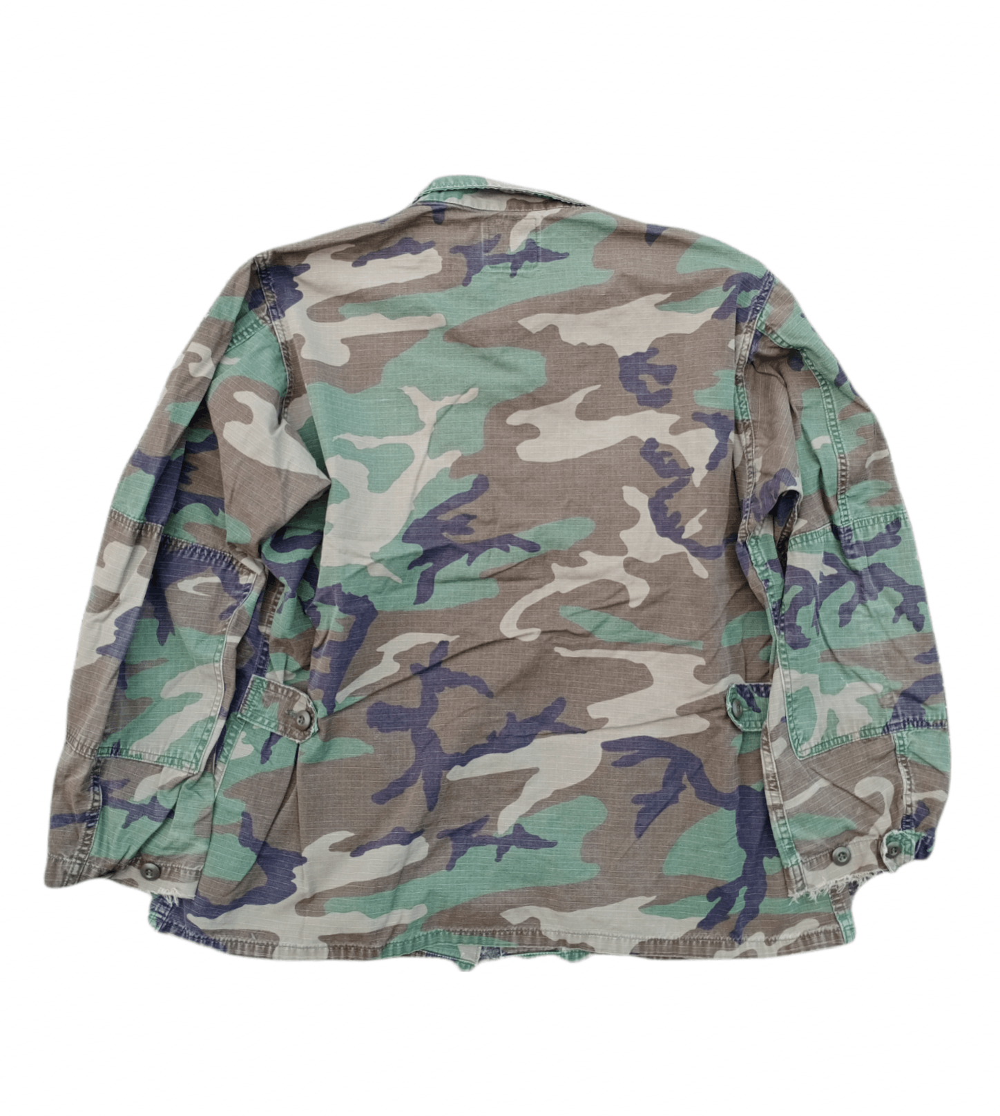 Vintage Vintage Army Woodland Camouflage Distressed Jacket Size US L / EU 52-54 / 3 - 10 Thumbnail