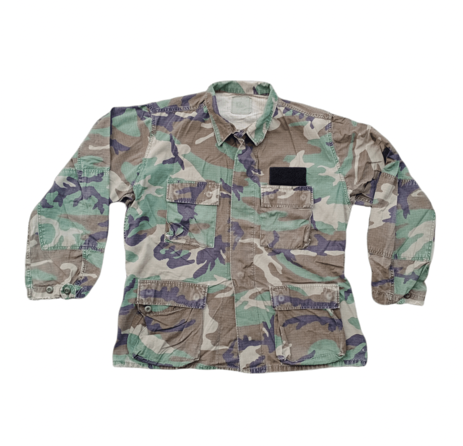 Vintage Vintage Army Woodland Camouflage Distressed Jacket Size US L / EU 52-54 / 3 - 1 Thumbnail