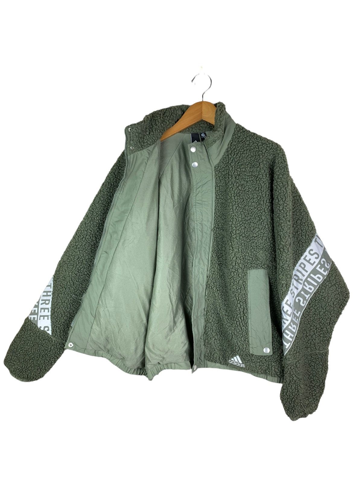 Adidas × Vintage Adidas Three Stripes Fleece Bomber Style Jacket Size US S / EU 44-46 / 1 - 11 Thumbnail