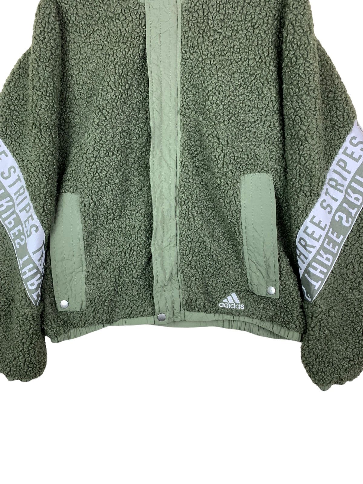 Adidas × Vintage Adidas Three Stripes Fleece Bomber Style Jacket Size US S / EU 44-46 / 1 - 5 Thumbnail