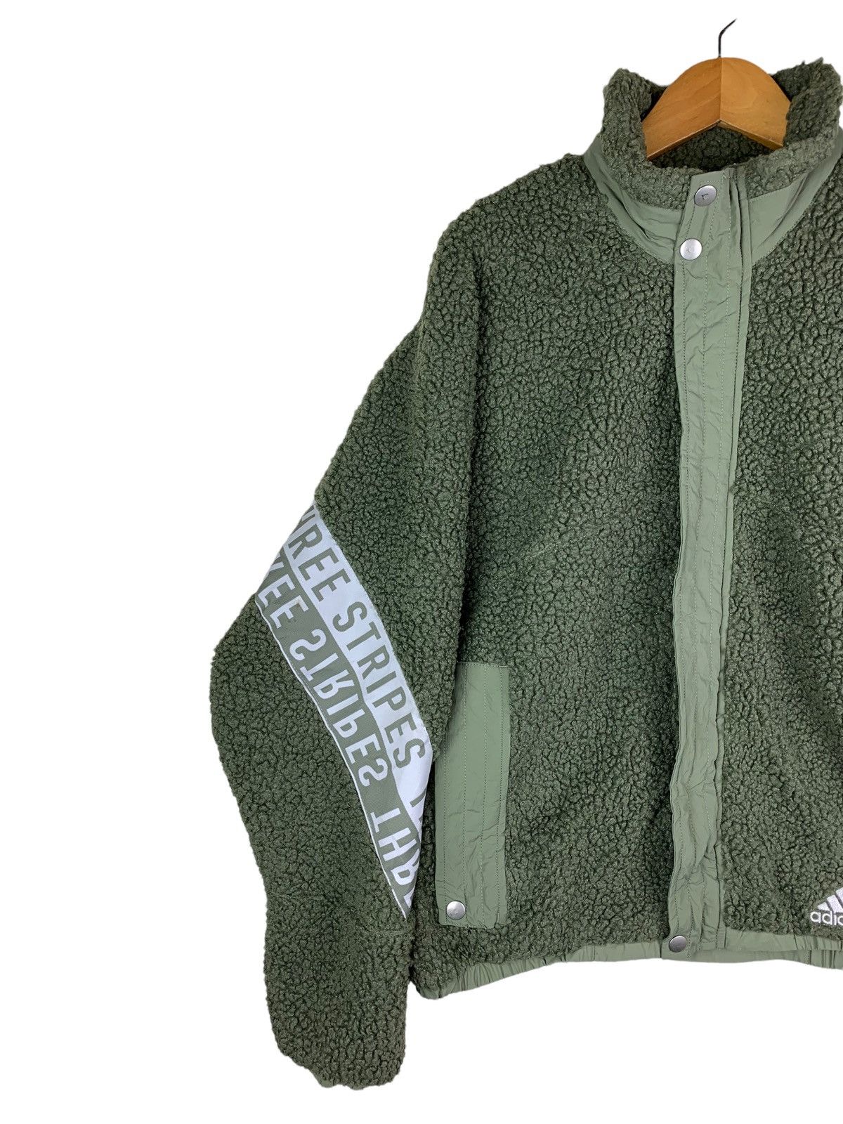 Adidas × Vintage Adidas Three Stripes Fleece Bomber Style Jacket Size US S / EU 44-46 / 1 - 6 Thumbnail