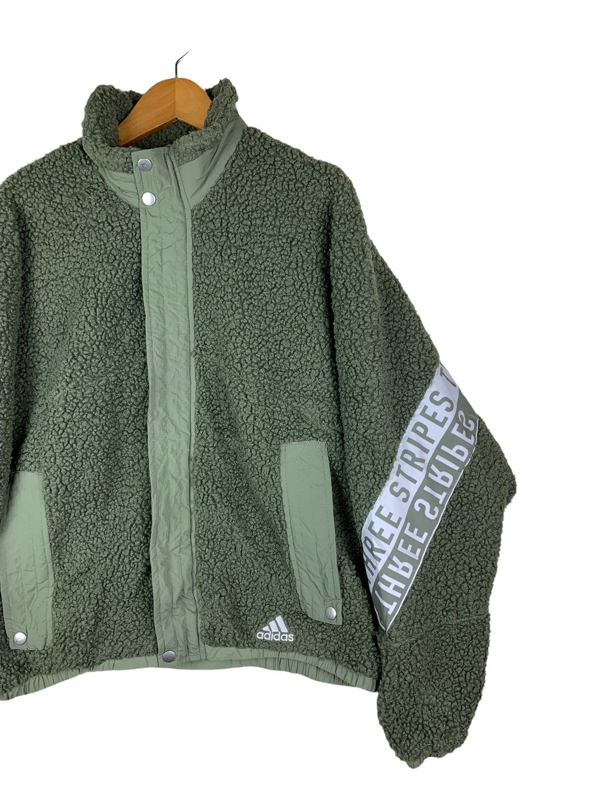 Adidas × Vintage Adidas Three Stripes Fleece Bomber Style Jacket Size US S / EU 44-46 / 1 - 7 Thumbnail