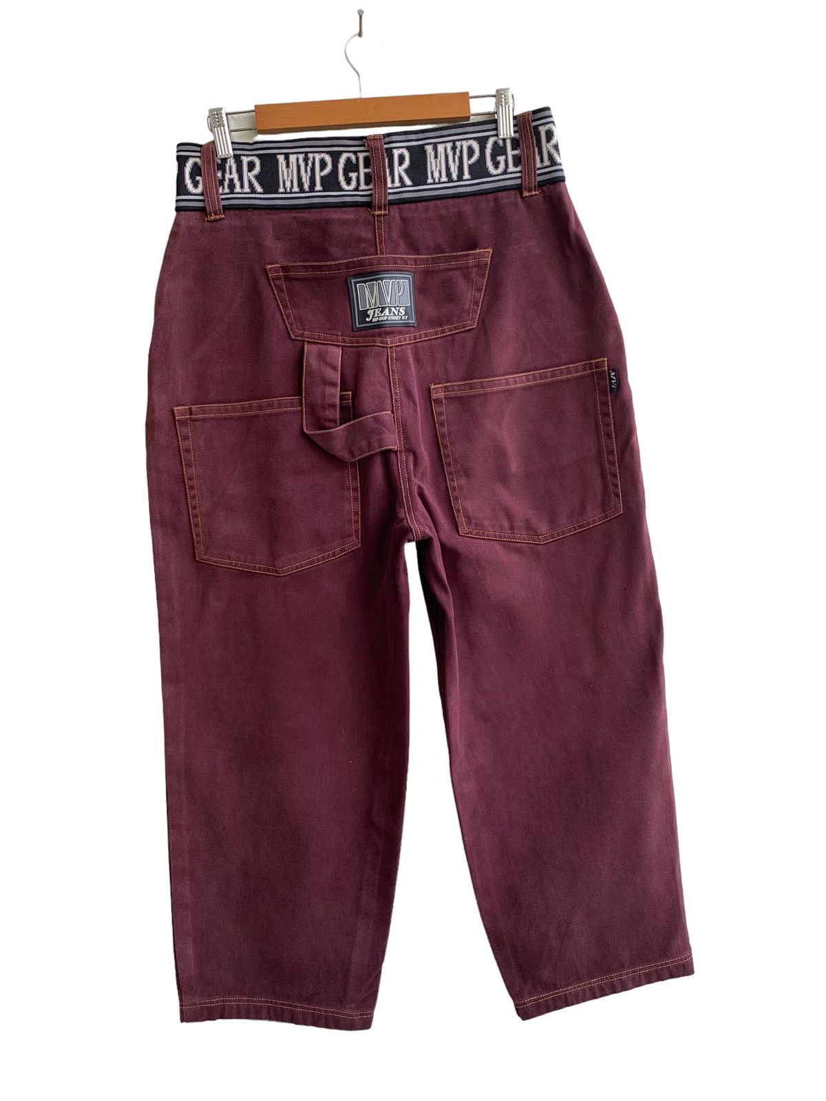 image of Alien Workshop x Eminem Dope 90's Baggy Mpv Gear Jeans Hip Hop Street Ny in Maroon, Men's (Size 32)