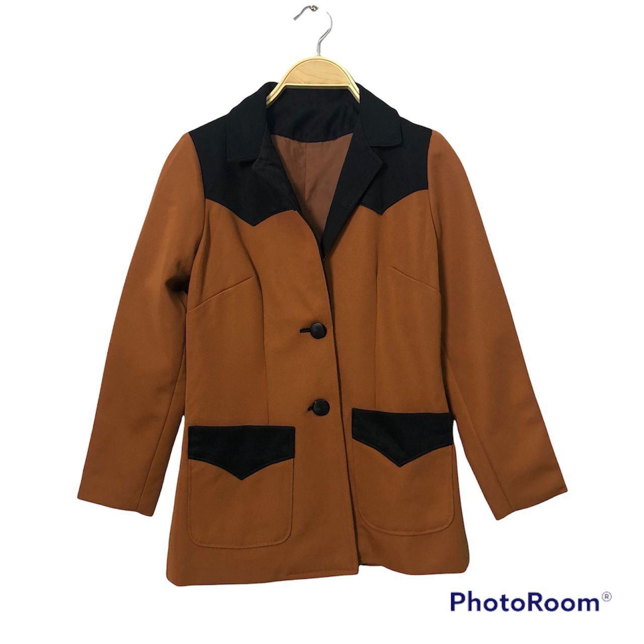 image of Vintage Unbranded Blazer Coat Jacket in Brown Orange, Women's (Size XS)