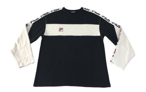Fila Vintage Fila Long Sleeve Big Logo Back Side Style Size US L / EU 52-54 / 3 - 1 Thumbnail