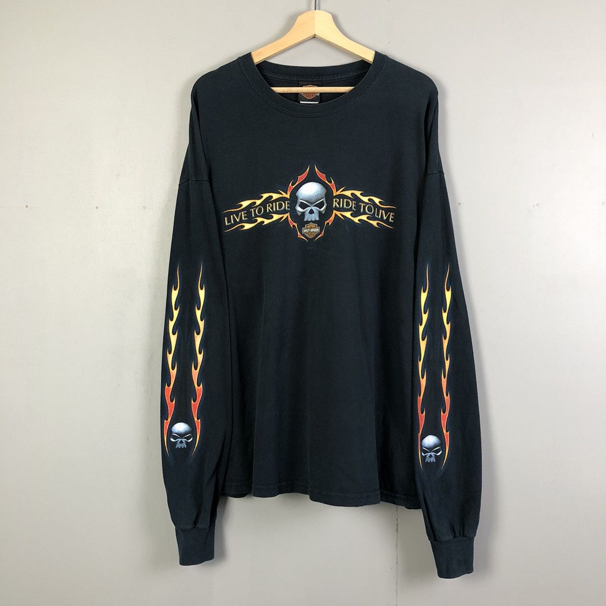 image of Harley Davidson x Vintage Harley-Davidsion Morgan & Wacker 90Th Anniversary in Dark Blue (Size 2XL)