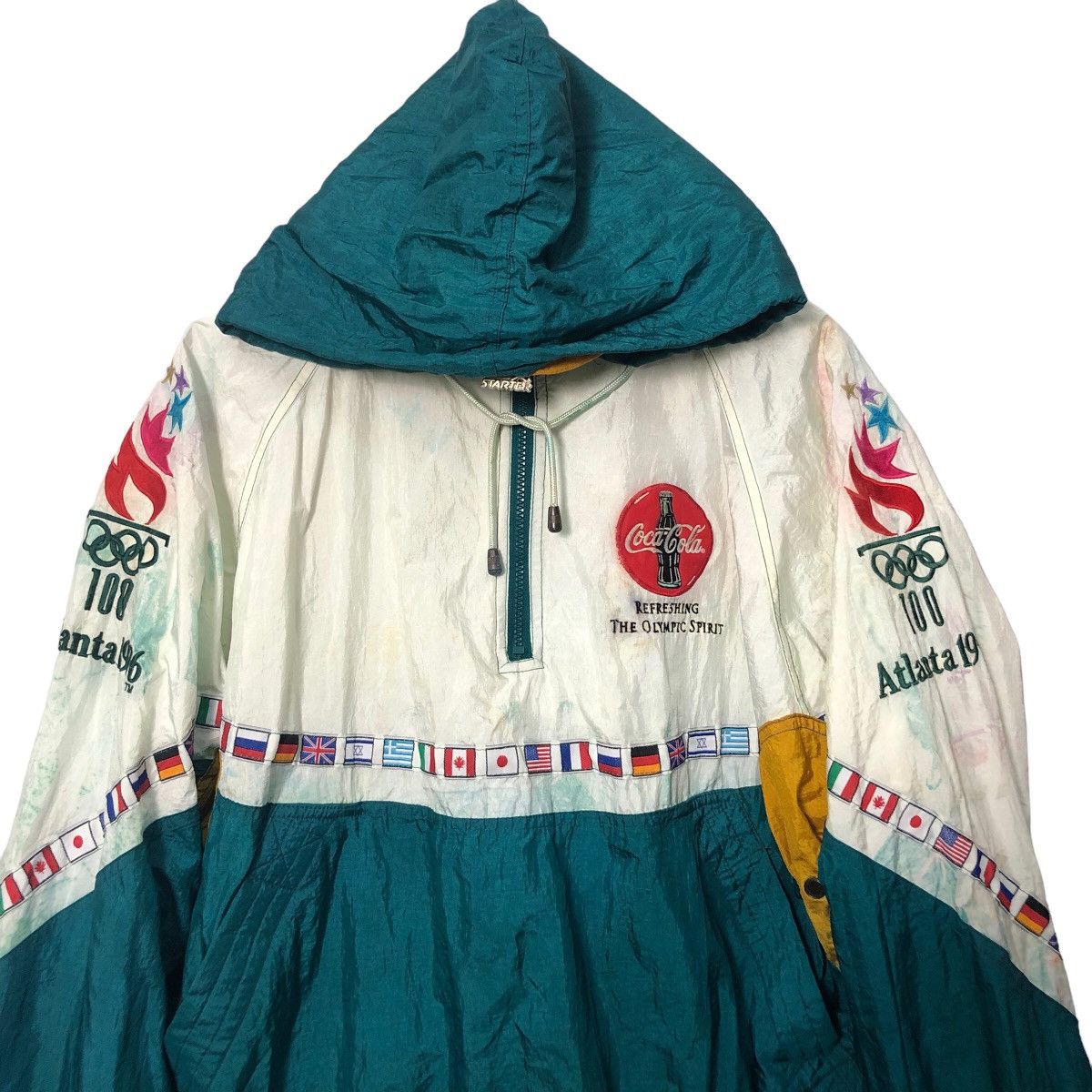 Coca Cola Vintage Olympic Atlanta 1996 Starter Big Logo Hoodie Sweater Size US XL / EU 56 / 4 - 4 Thumbnail