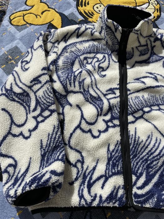 Vintage Stussy Dragon Sherpa Natural XL(Reversible) | Grailed