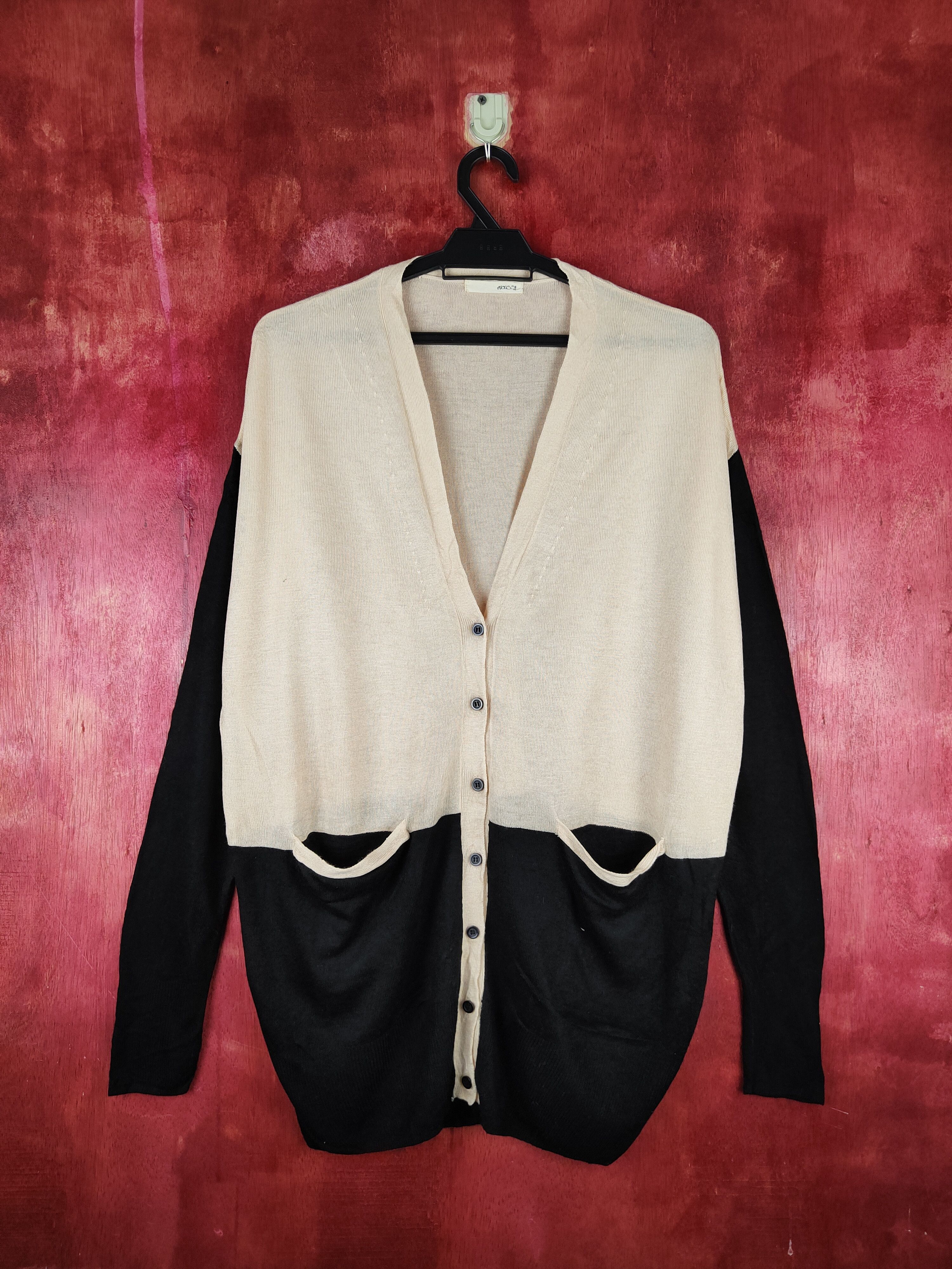 Japanese Brand × MOUSSY Moussy Black/Brown Knitwear Cardigan #S1108 Size L / US 10 / IT 46 - 1 Thumbnail