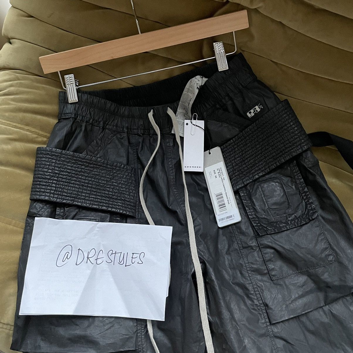 Rick Owens × Rick Owens Drkshdw RICK OWENS Creatch Cropped Wax Cargo Pants XS Size US 30 / EU 46 - 5 Thumbnail