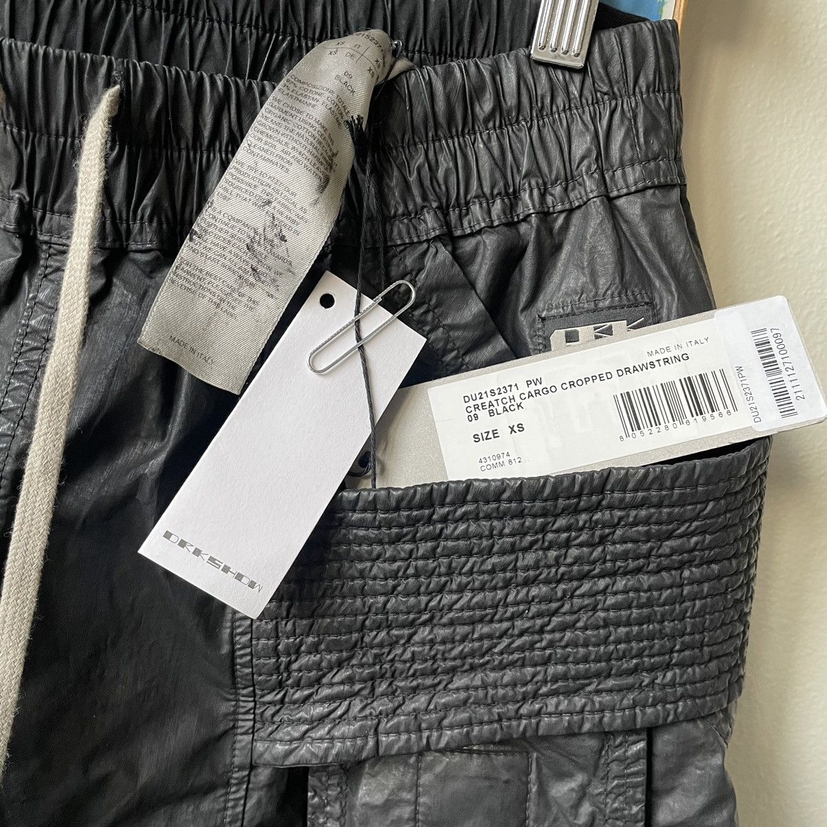Rick Owens × Rick Owens Drkshdw RICK OWENS Creatch Cropped Wax Cargo Pants XS Size US 30 / EU 46 - 2 Thumbnail