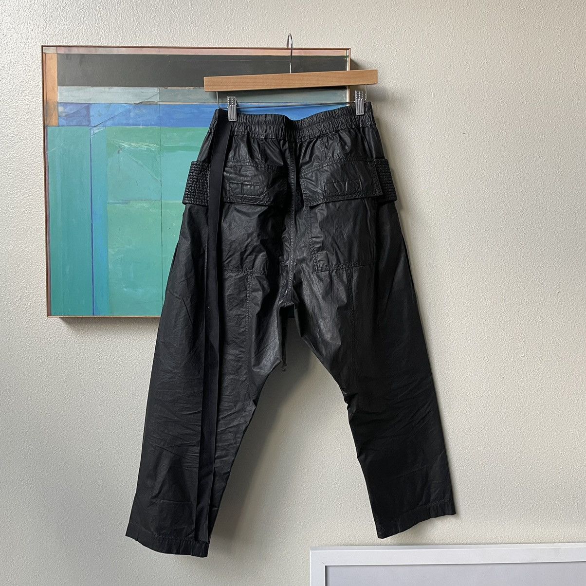 Rick Owens × Rick Owens Drkshdw RICK OWENS Creatch Cropped Wax Cargo Pants XS Size US 30 / EU 46 - 3 Thumbnail