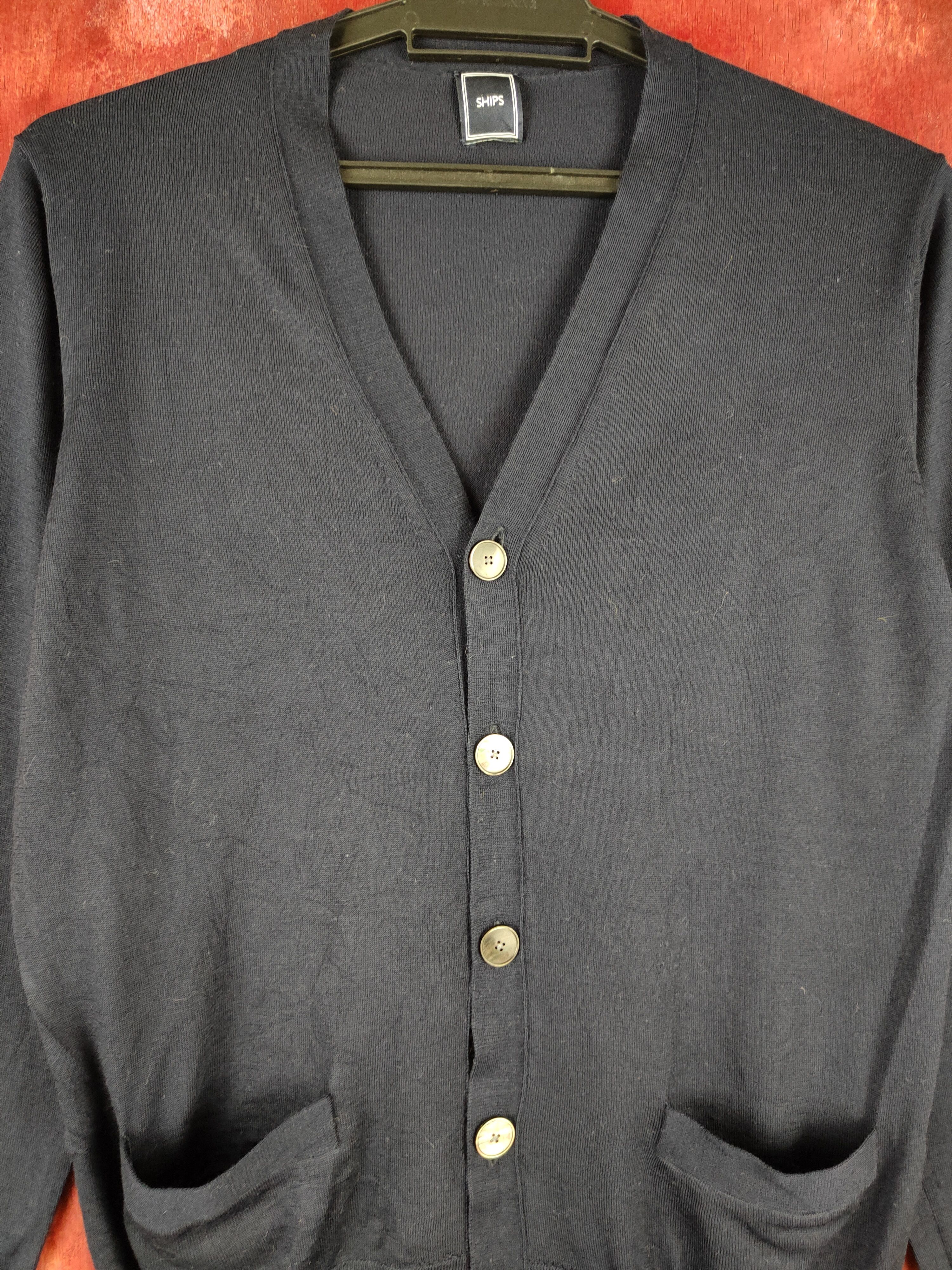 Japanese Brand × SHIPS Ships Navy Knitwear Cardigan #S1106 Size S / US 4 / IT 40 - 2 Thumbnail