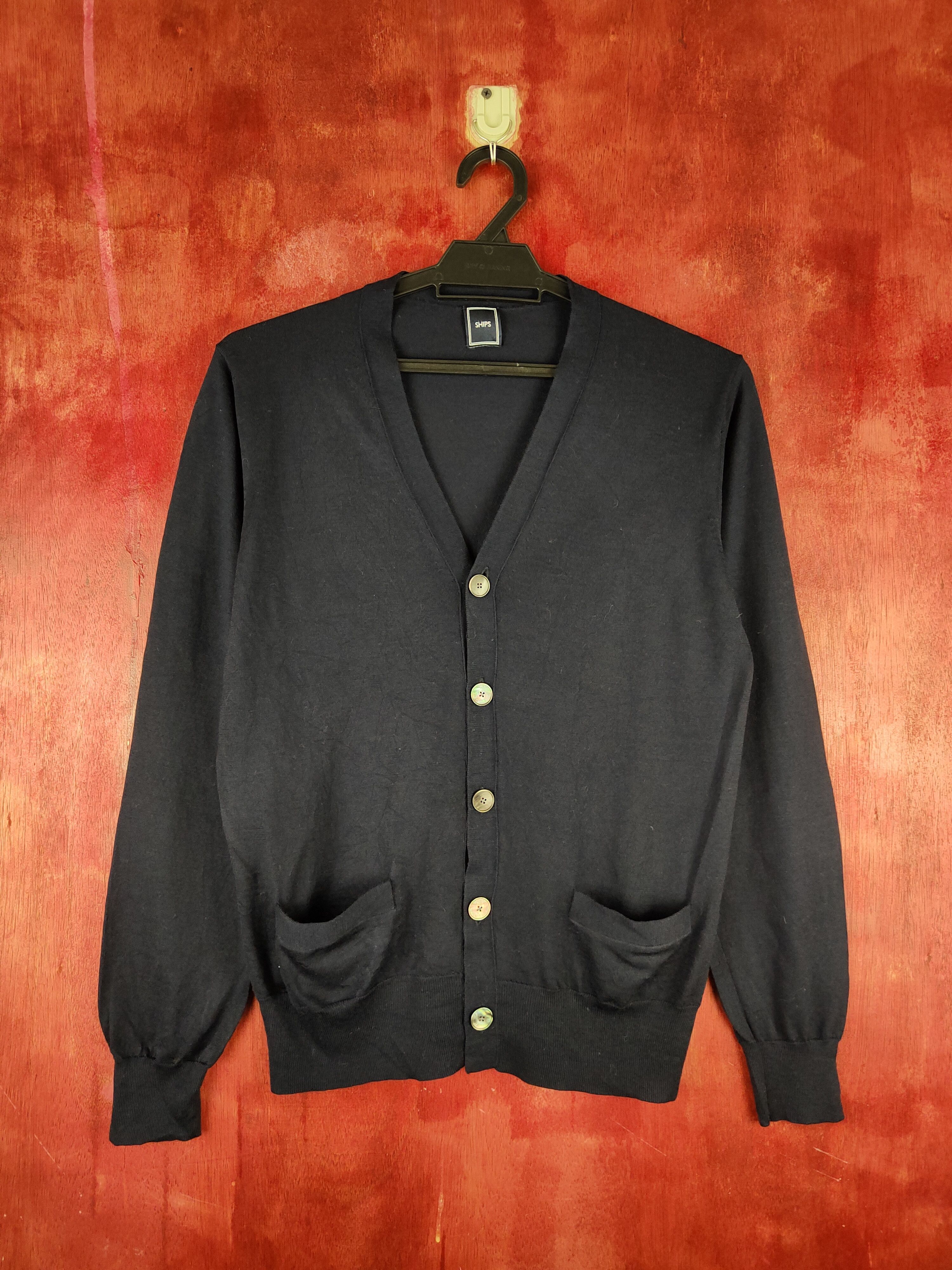 Japanese Brand × SHIPS Ships Navy Knitwear Cardigan #S1106 Size S / US 4 / IT 40 - 1 Thumbnail
