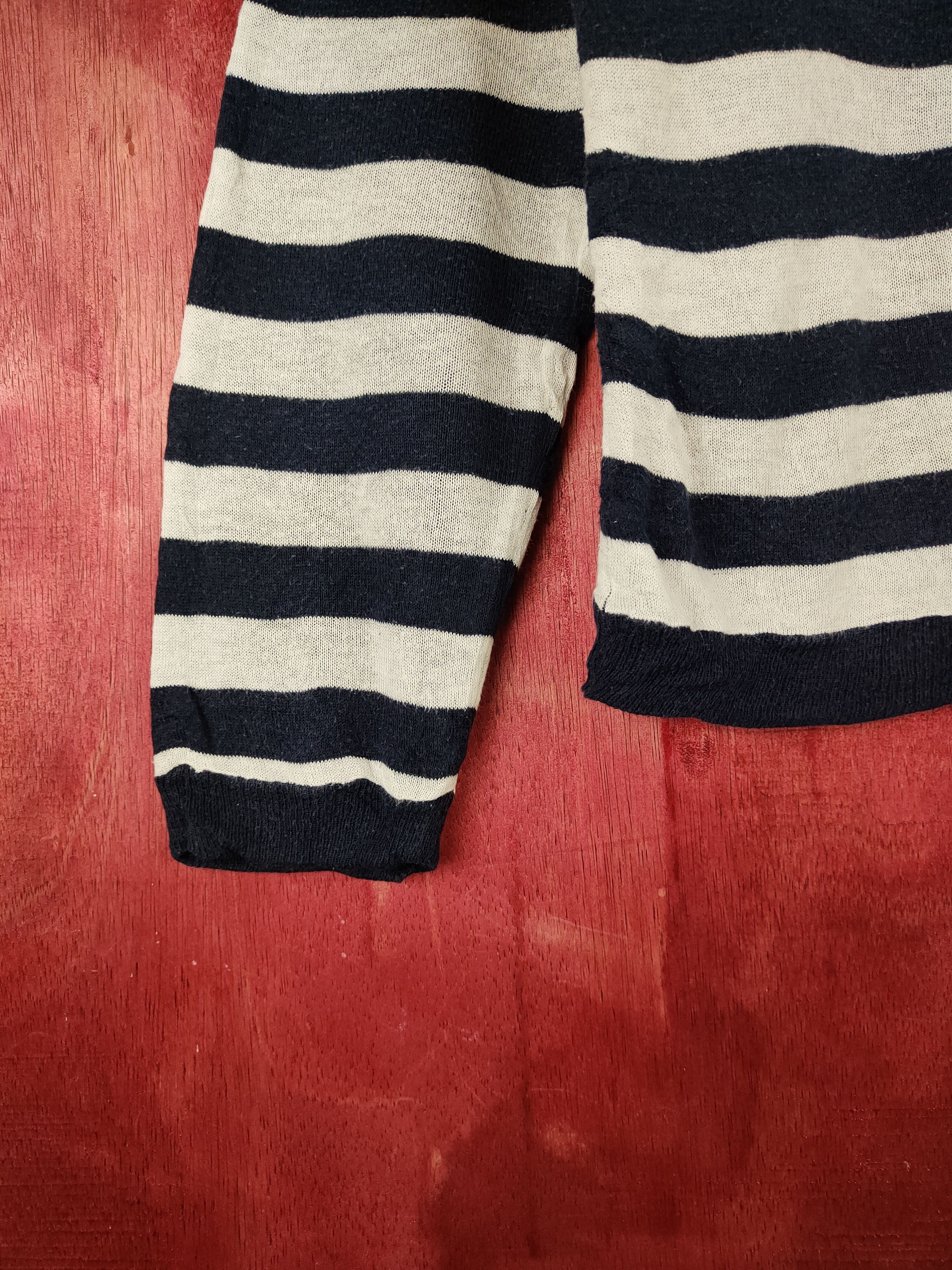 Japanese Brand × Solid and Striped Japanese Navy White Stripe Knitwear Cardigan #S1105 Size M / US 6-8 / IT 42-44 - 8 Thumbnail