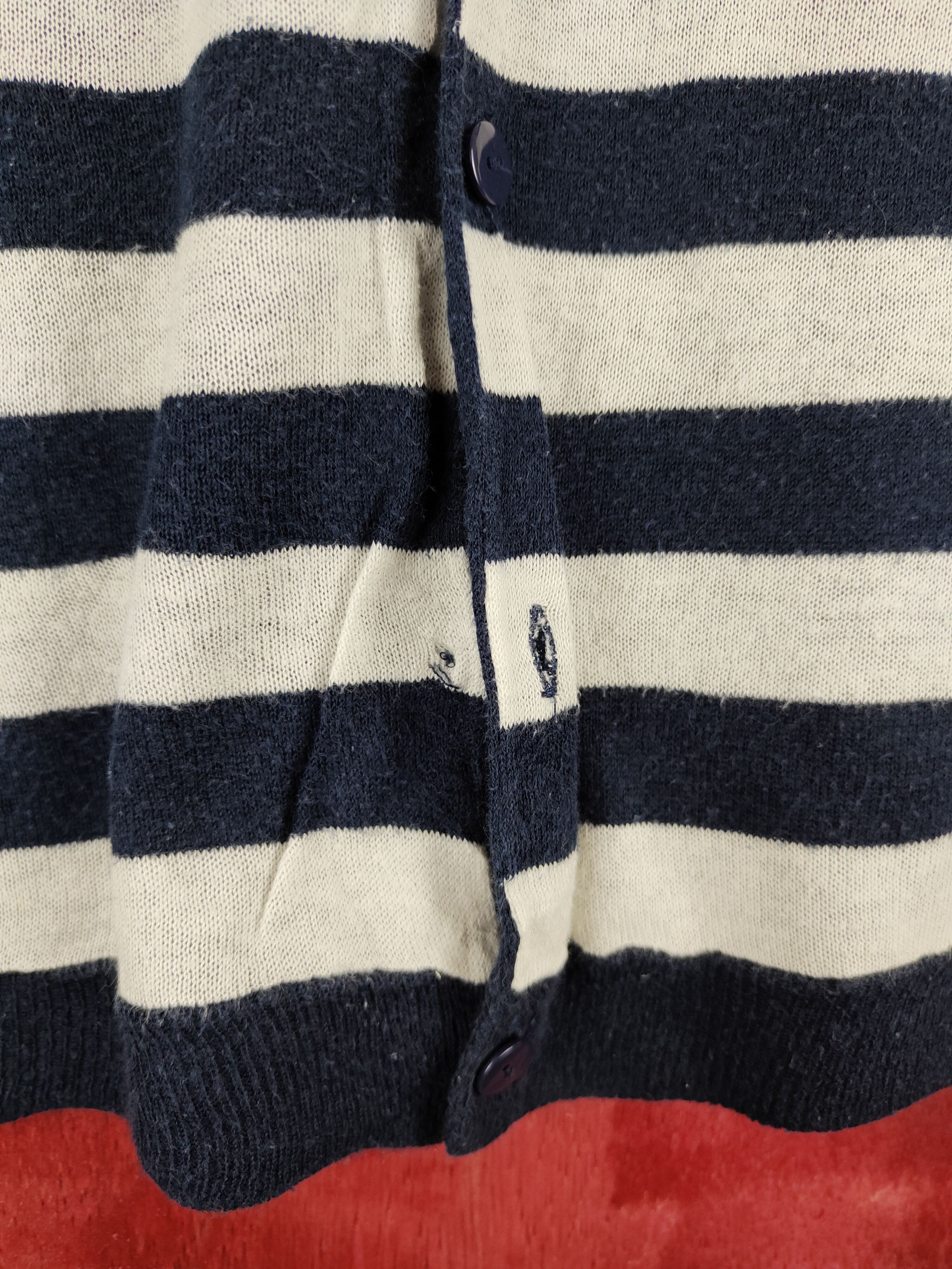 Japanese Brand × Solid and Striped Japanese Navy White Stripe Knitwear Cardigan #S1105 Size M / US 6-8 / IT 42-44 - 6 Thumbnail