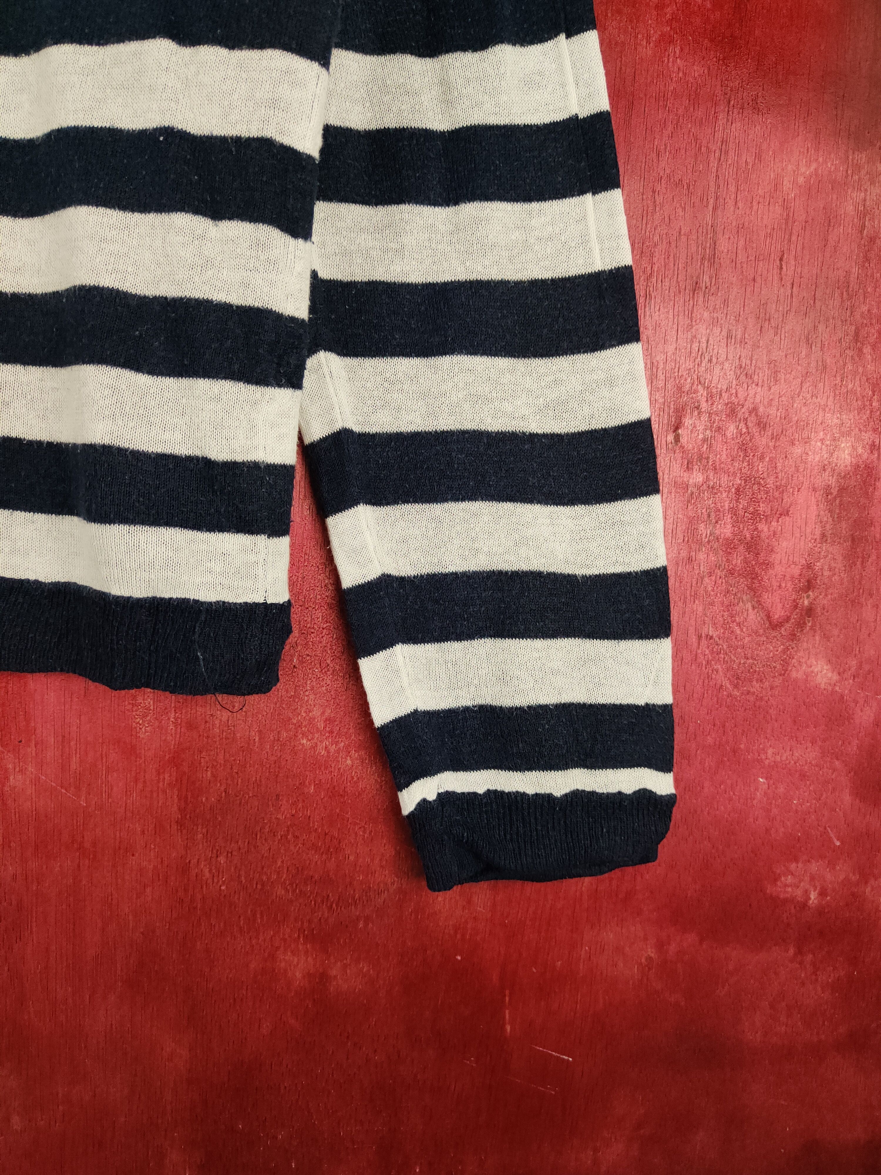 Japanese Brand × Solid and Striped Japanese Navy White Stripe Knitwear Cardigan #S1105 Size M / US 6-8 / IT 42-44 - 10 Thumbnail