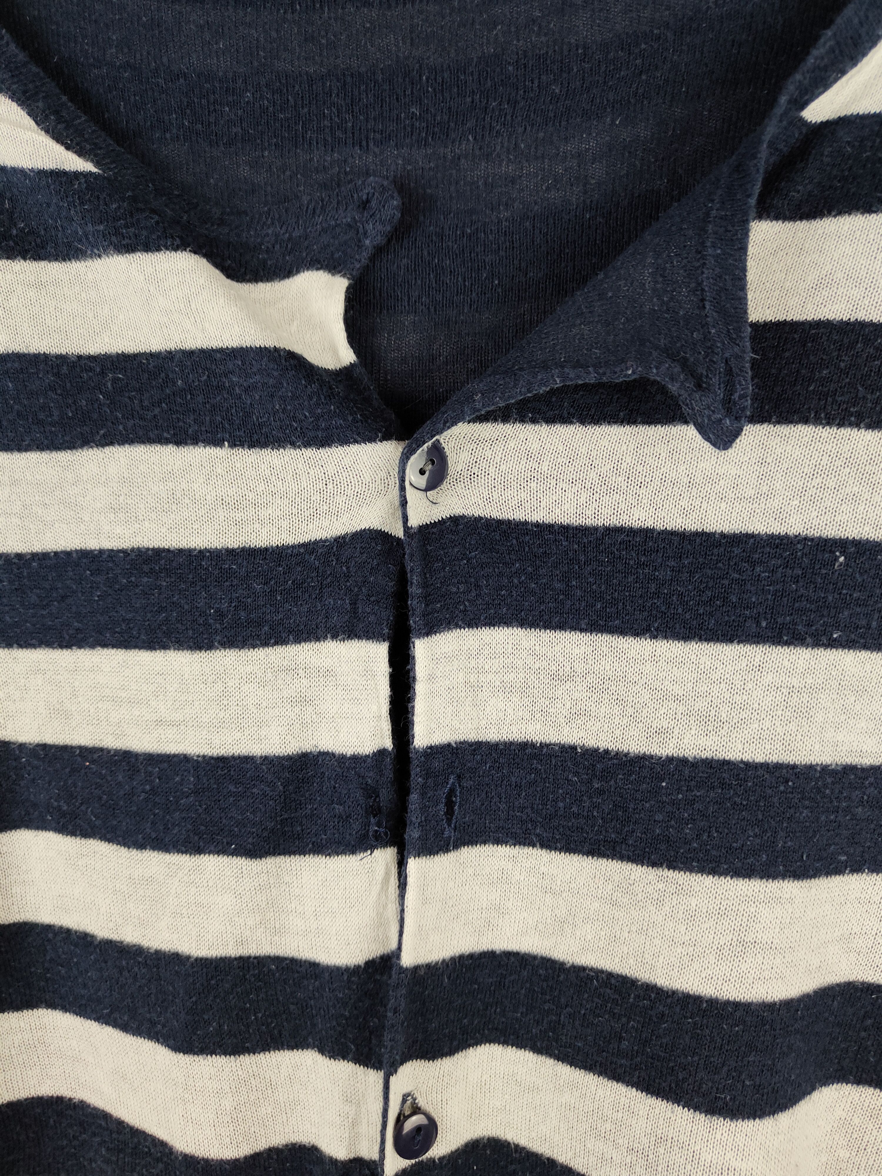 Japanese Brand × Solid and Striped Japanese Navy White Stripe Knitwear Cardigan #S1105 Size M / US 6-8 / IT 42-44 - 5 Thumbnail
