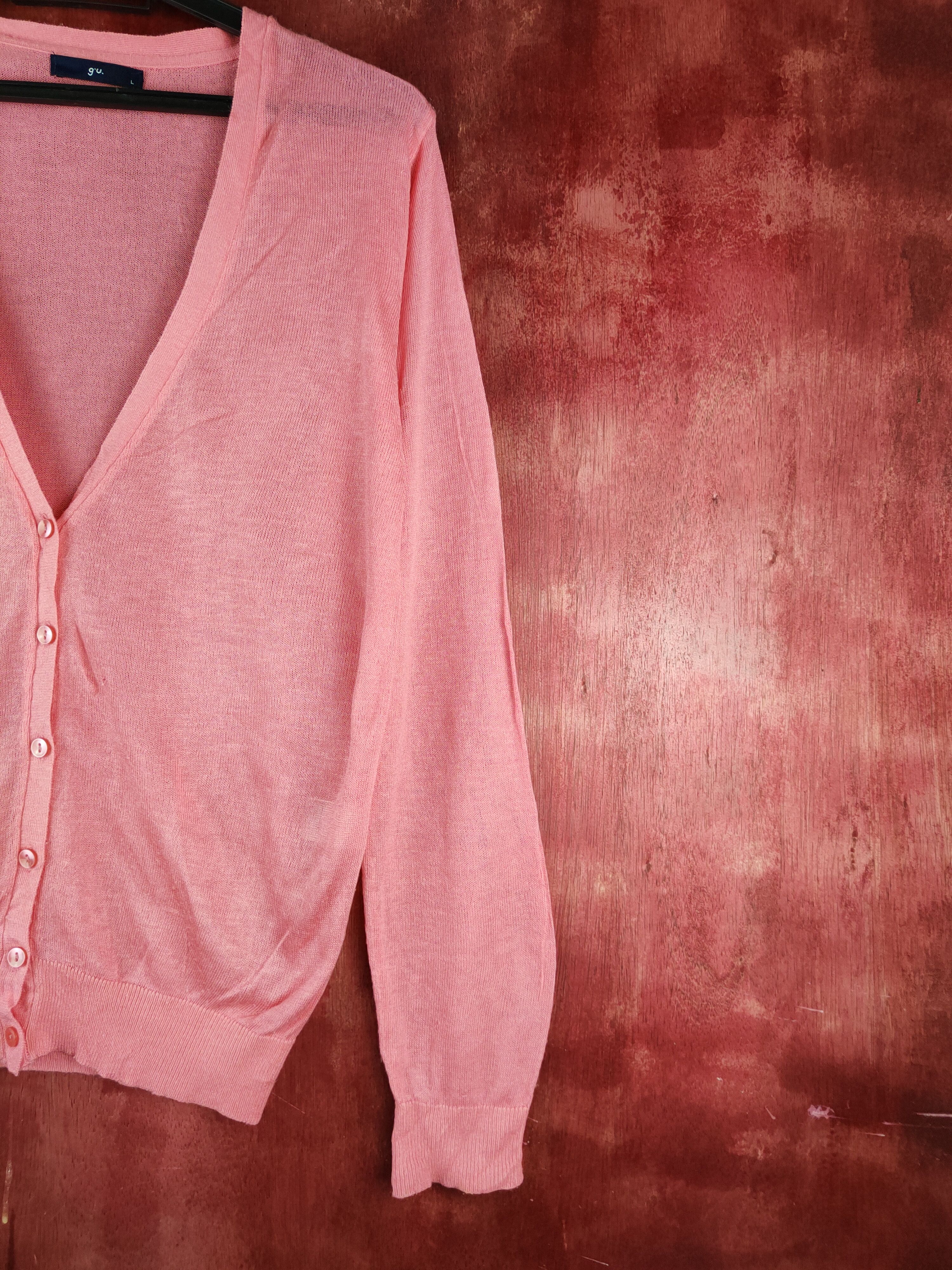 Japanese Brand g.u. Peach Crochet Meshnet Knitwear Cardigan #S1093 Size L / US 10 / IT 46 - 5 Thumbnail