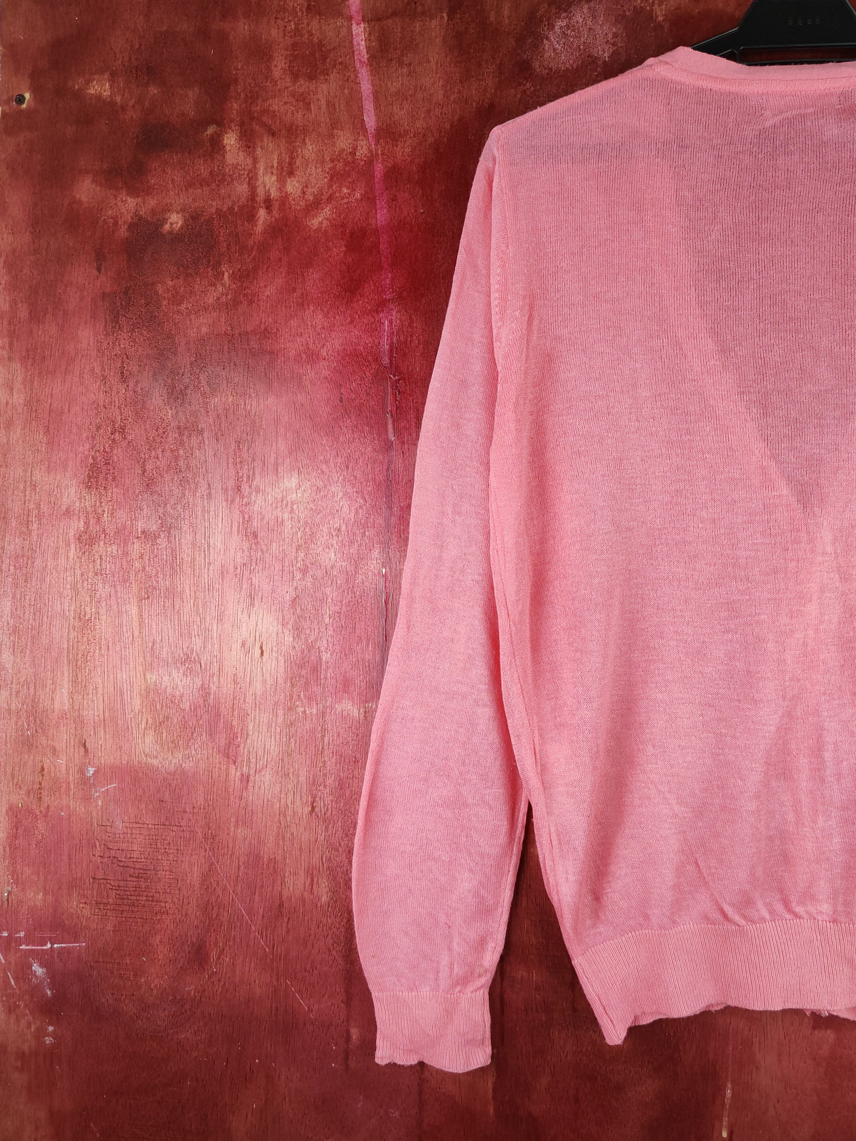 Japanese Brand g.u. Peach Crochet Meshnet Knitwear Cardigan #S1093 Size L / US 10 / IT 46 - 8 Thumbnail