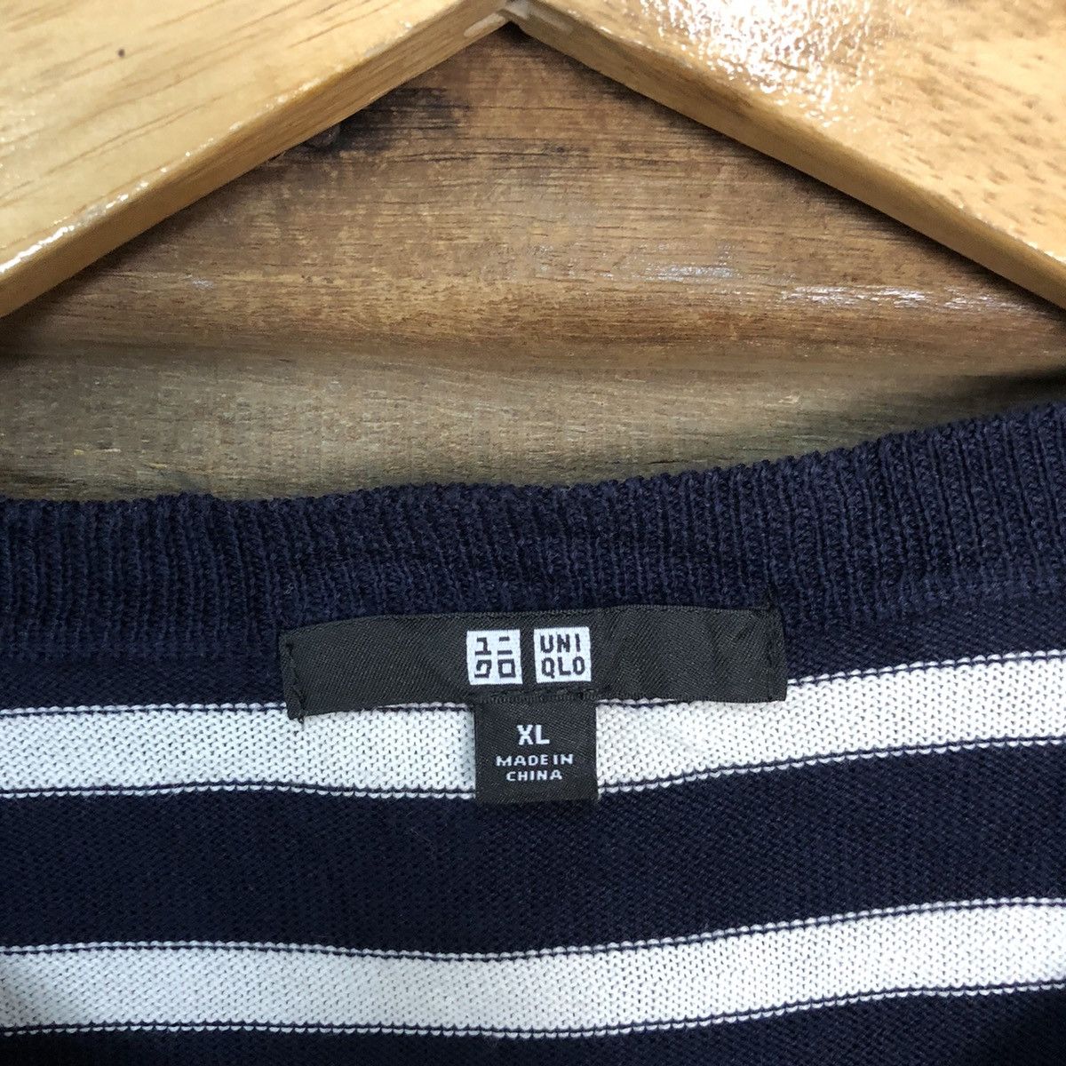 Solid and Striped Uniqlo Dark Blue Stripe Patterned Cardigans #7268 Size XL / US 12-14 / IT 48-50 - 7 Thumbnail