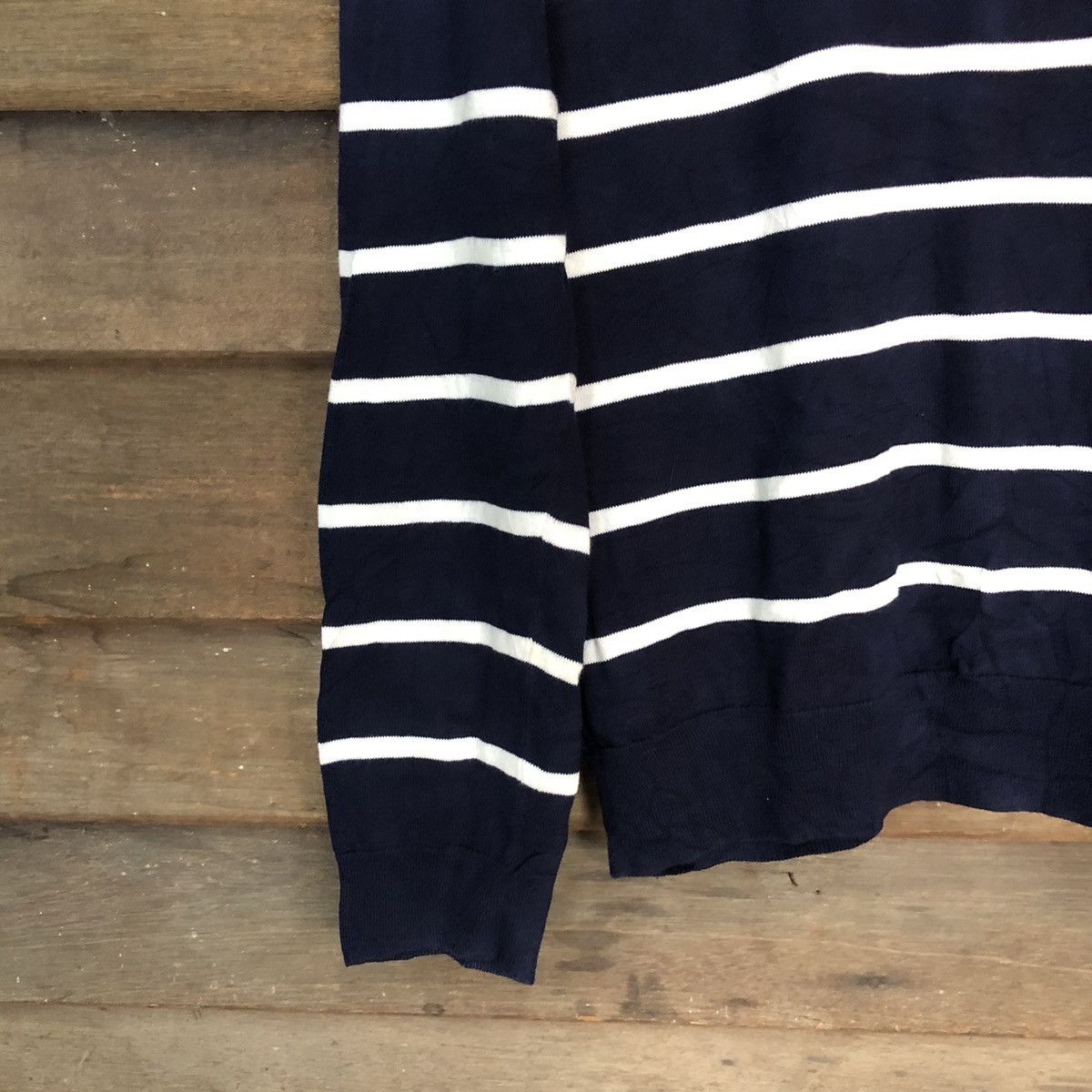 Solid and Striped Uniqlo Dark Blue Stripe Patterned Cardigans #7268 Size XL / US 12-14 / IT 48-50 - 10 Thumbnail