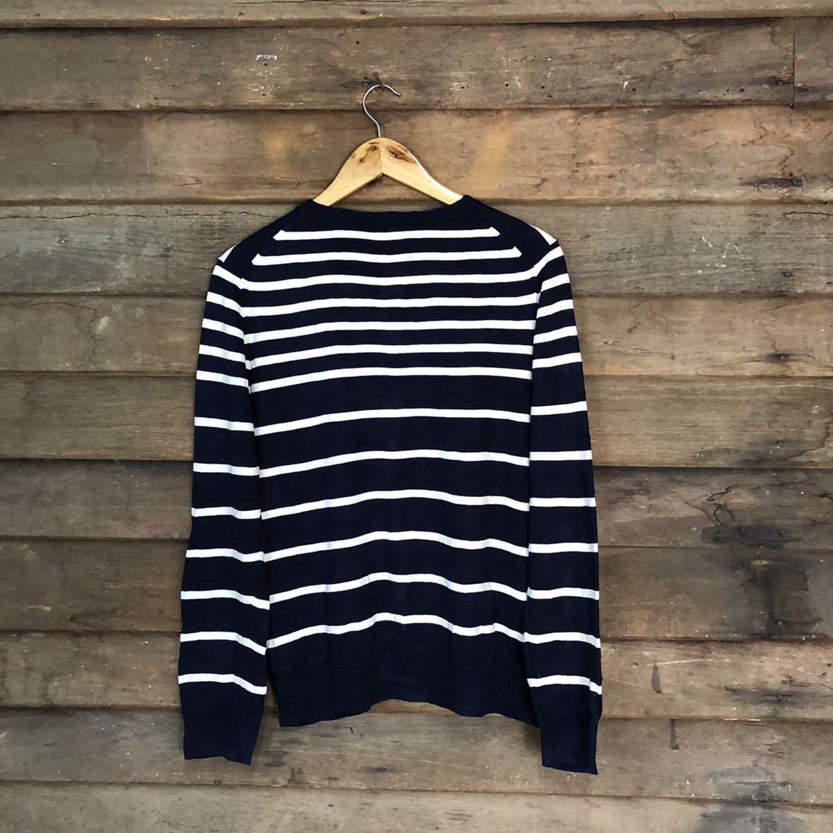 Solid and Striped Uniqlo Dark Blue Stripe Patterned Cardigans #7268 Size XL / US 12-14 / IT 48-50 - 9 Thumbnail