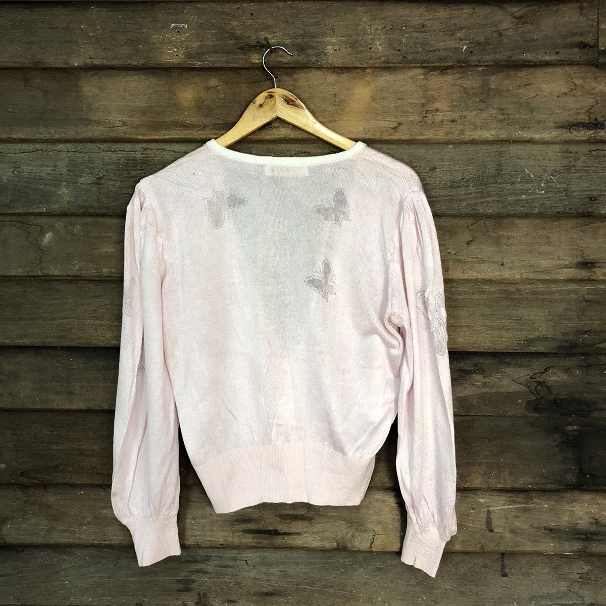 Homespun Knitwear × Japanese Brand Maneaure knitwear Pink pattern Cardigan vintage japan #7267 Size M / US 6-8 / IT 42-44 - 10 Thumbnail