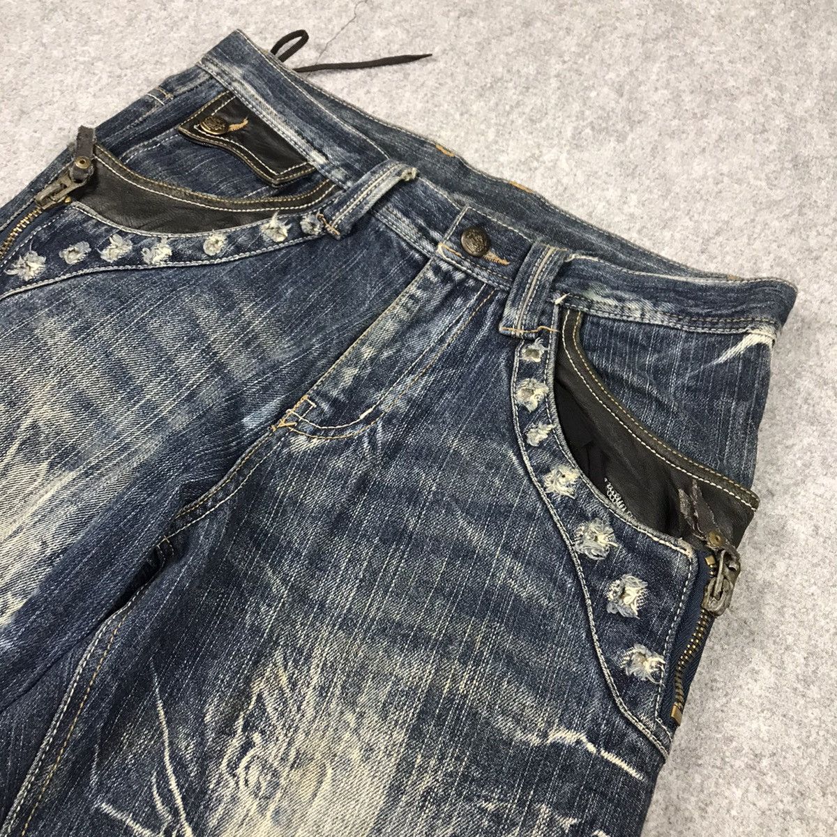 Japanese Brand FLARED DENIM💀TRIXY DENIM BAGGY PANTS Size US 32 / EU 48 - 7 Thumbnail