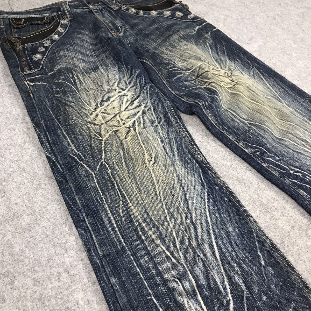 Japanese Brand FLARED DENIM💀TRIXY DENIM BAGGY PANTS Size US 32 / EU 48 - 5 Thumbnail