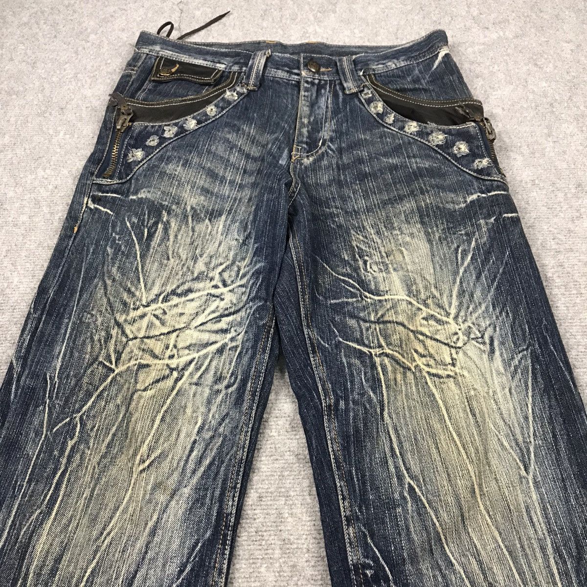 Japanese Brand FLARED DENIM💀TRIXY DENIM BAGGY PANTS Size US 32 / EU 48 - 6 Thumbnail