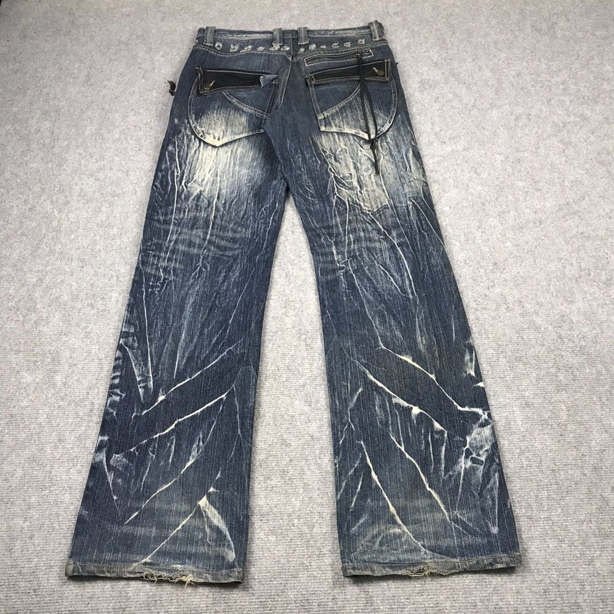 Japanese Brand FLARED DENIM💀TRIXY DENIM BAGGY PANTS Size US 32 / EU 48 - 8 Thumbnail