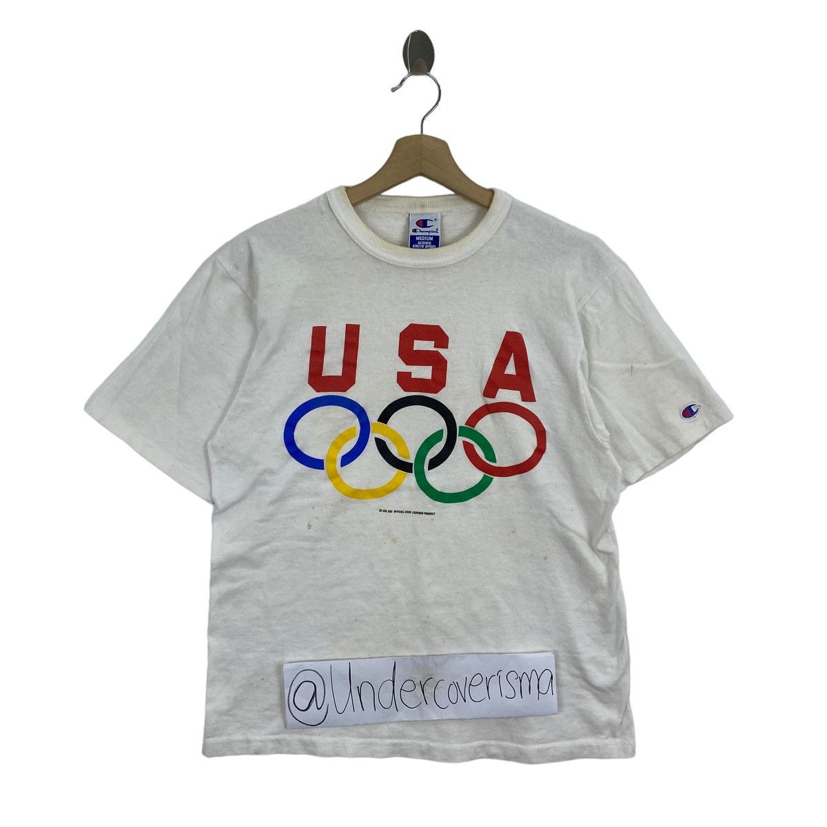 Champion × USA Olympics × Vintage Vintage CHAMPION SCRIPT USA Olympics Logo Print White Short Size US M / EU 48-50 / 2 - 1 Thumbnail