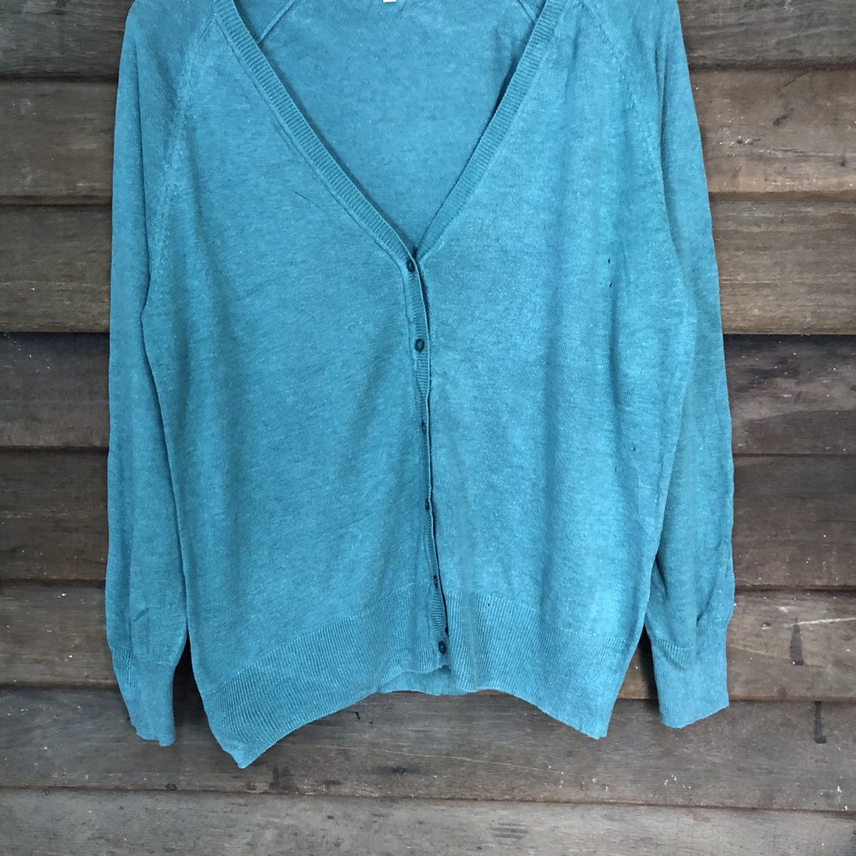 Homespun Knitwear × Vintage Japanese Brand vintage knitwear Blue Cardigan #7242 Size L / US 10 / IT 46 - 3 Thumbnail