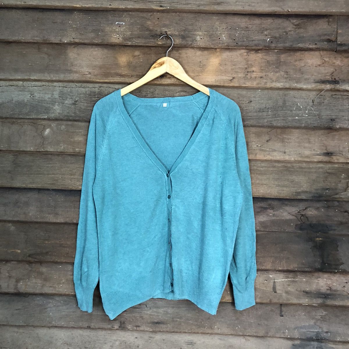 Homespun Knitwear × Vintage Japanese Brand vintage knitwear Blue Cardigan #7242 Size L / US 10 / IT 46 - 1 Thumbnail