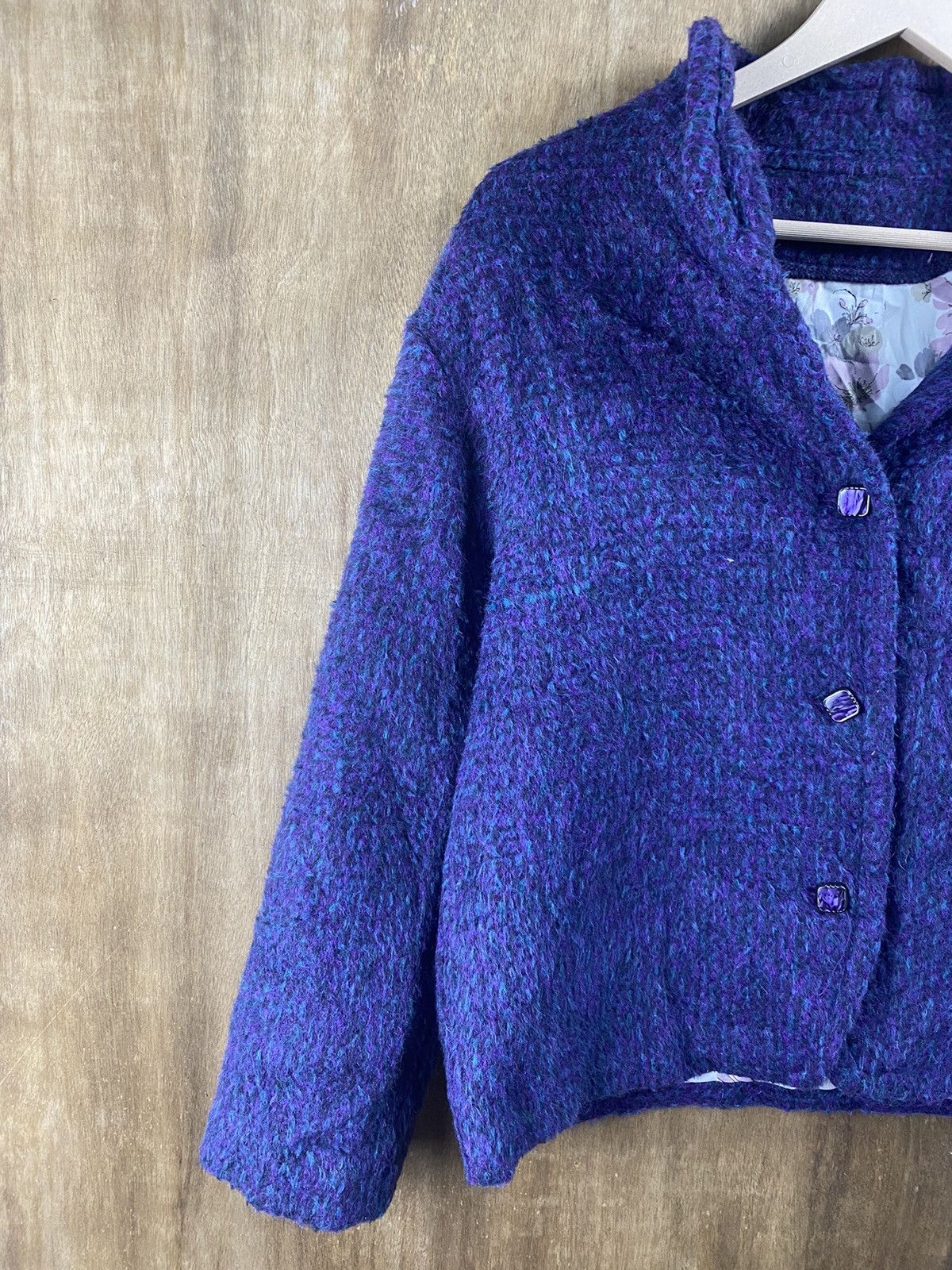 Homespun Knitwear × Japanese Brand Japan winter cardigan purple Knitwear #Z059 Size S / US 4 / IT 40 - 2 Thumbnail